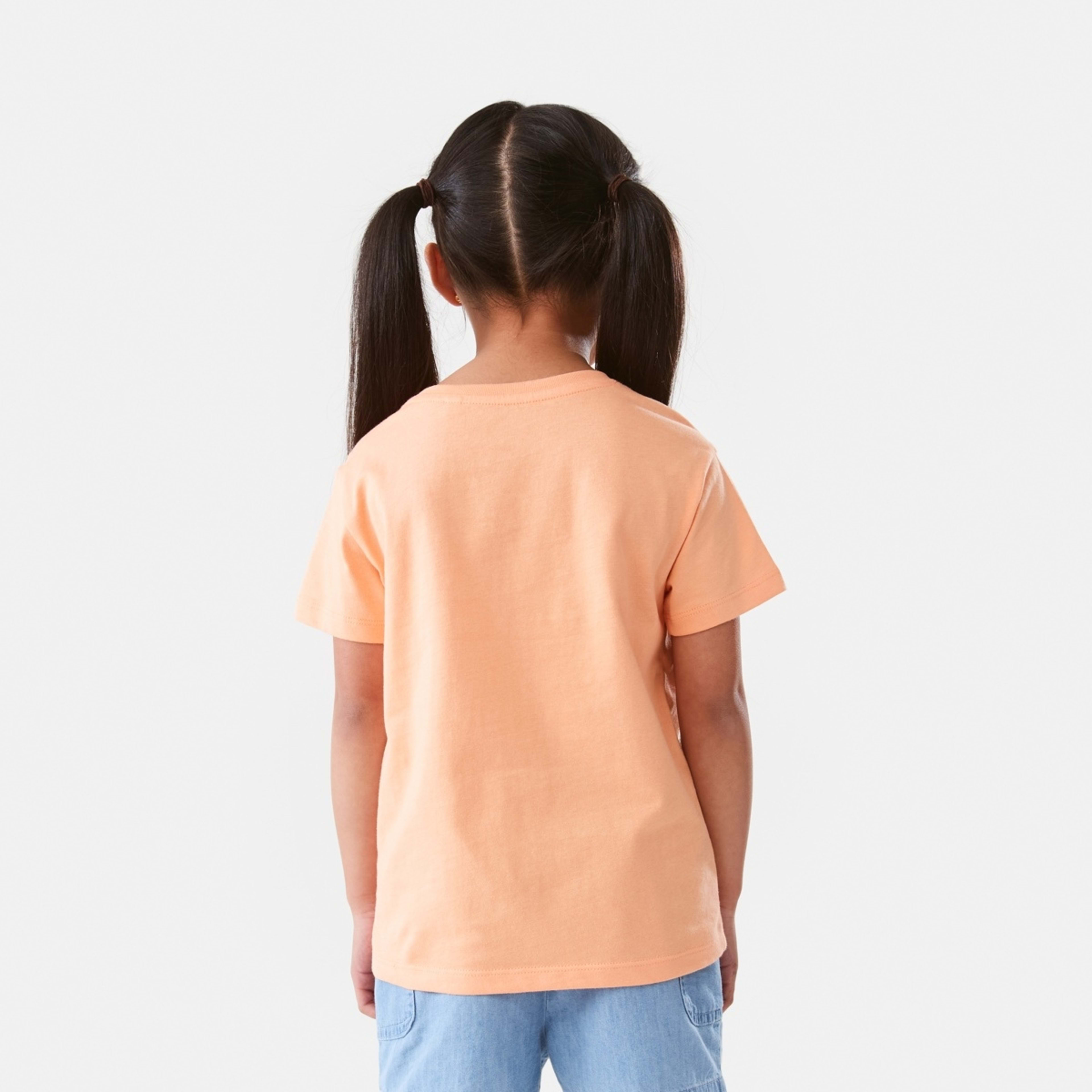 2 Short Sleeve Placement Print T-shirt Org Flower, 2 of 9