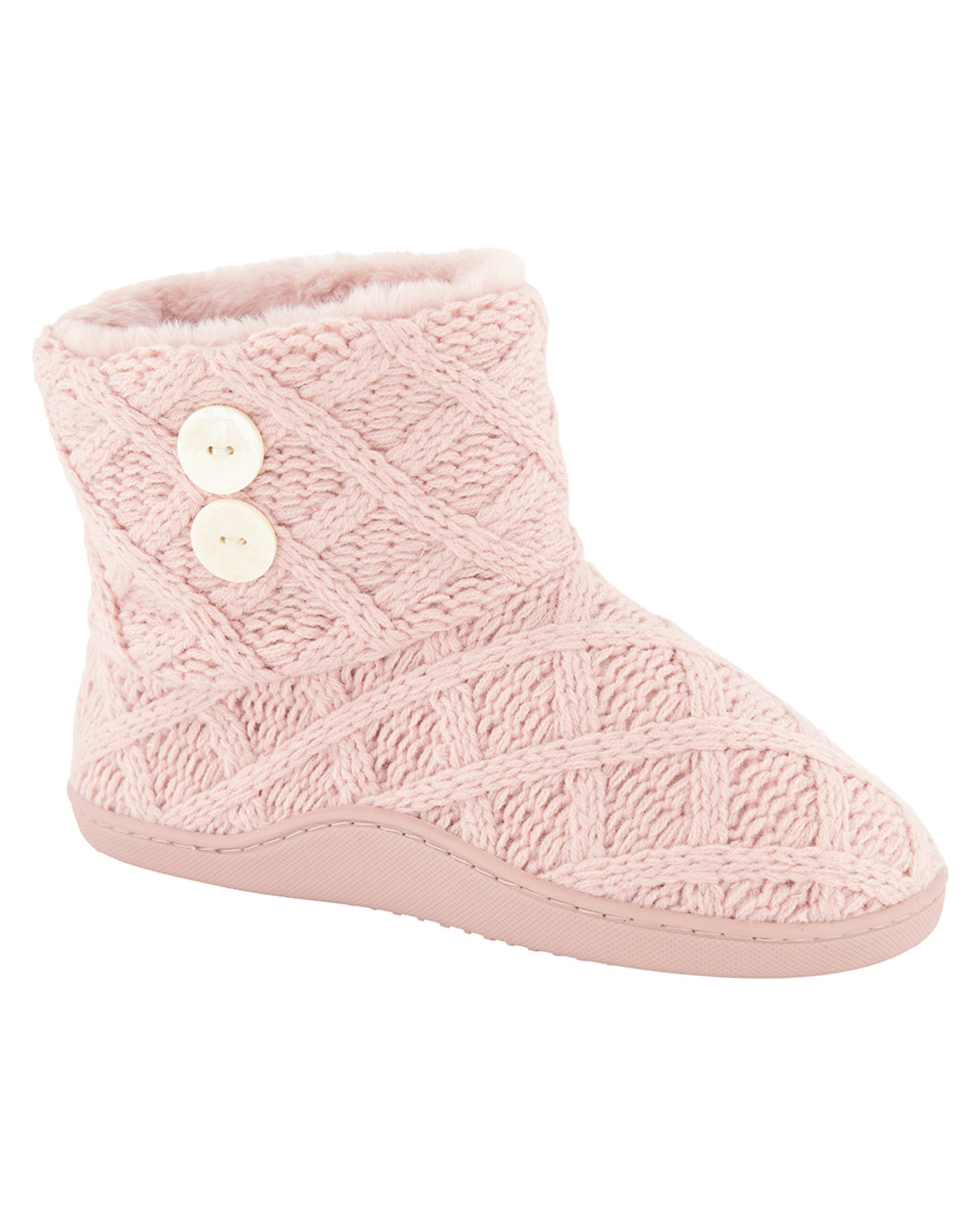 Cable Knit Hard Outsole Slipper Boots Kmart