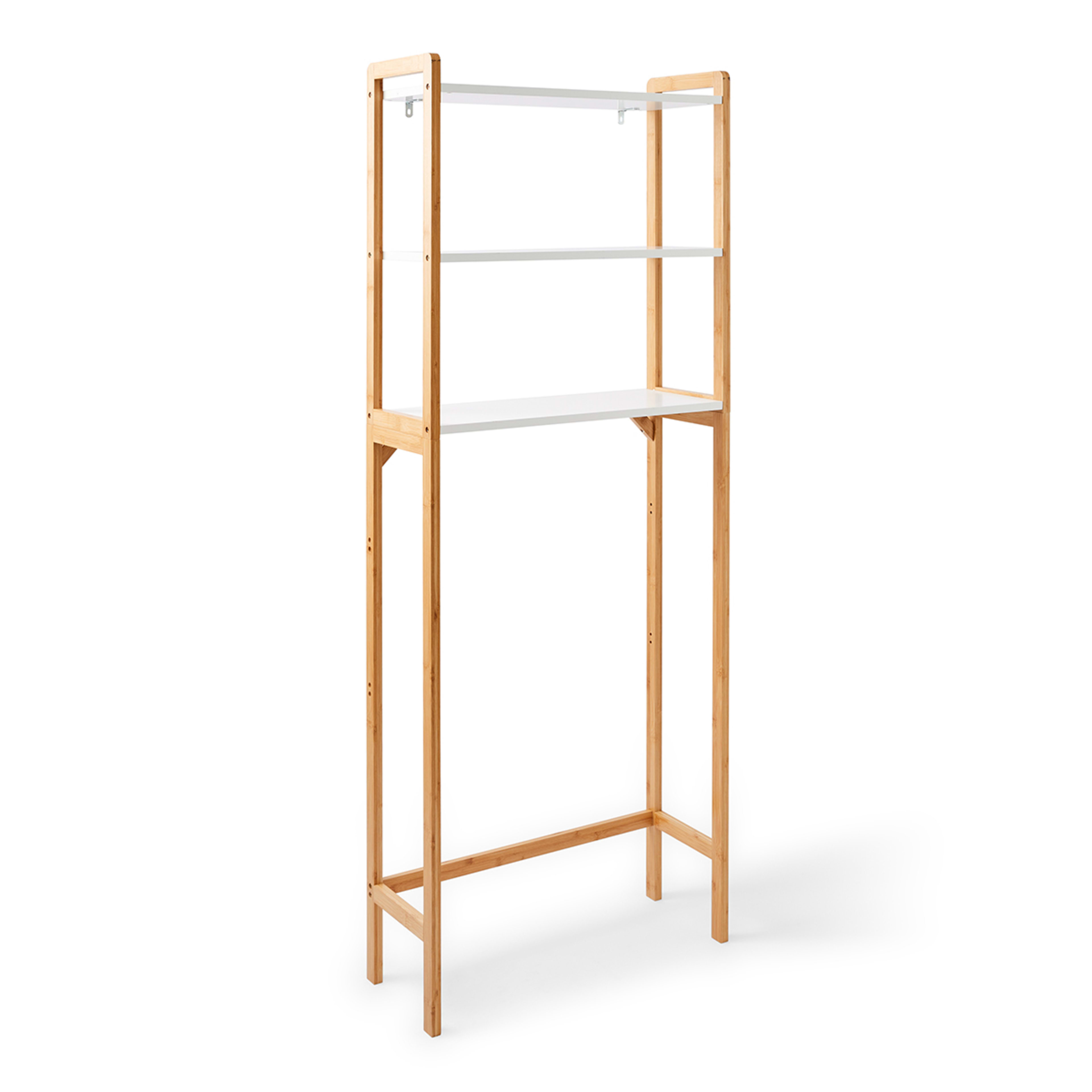 7 Bamboo and White Over Toilet Shelf Unit, 7 of 10
