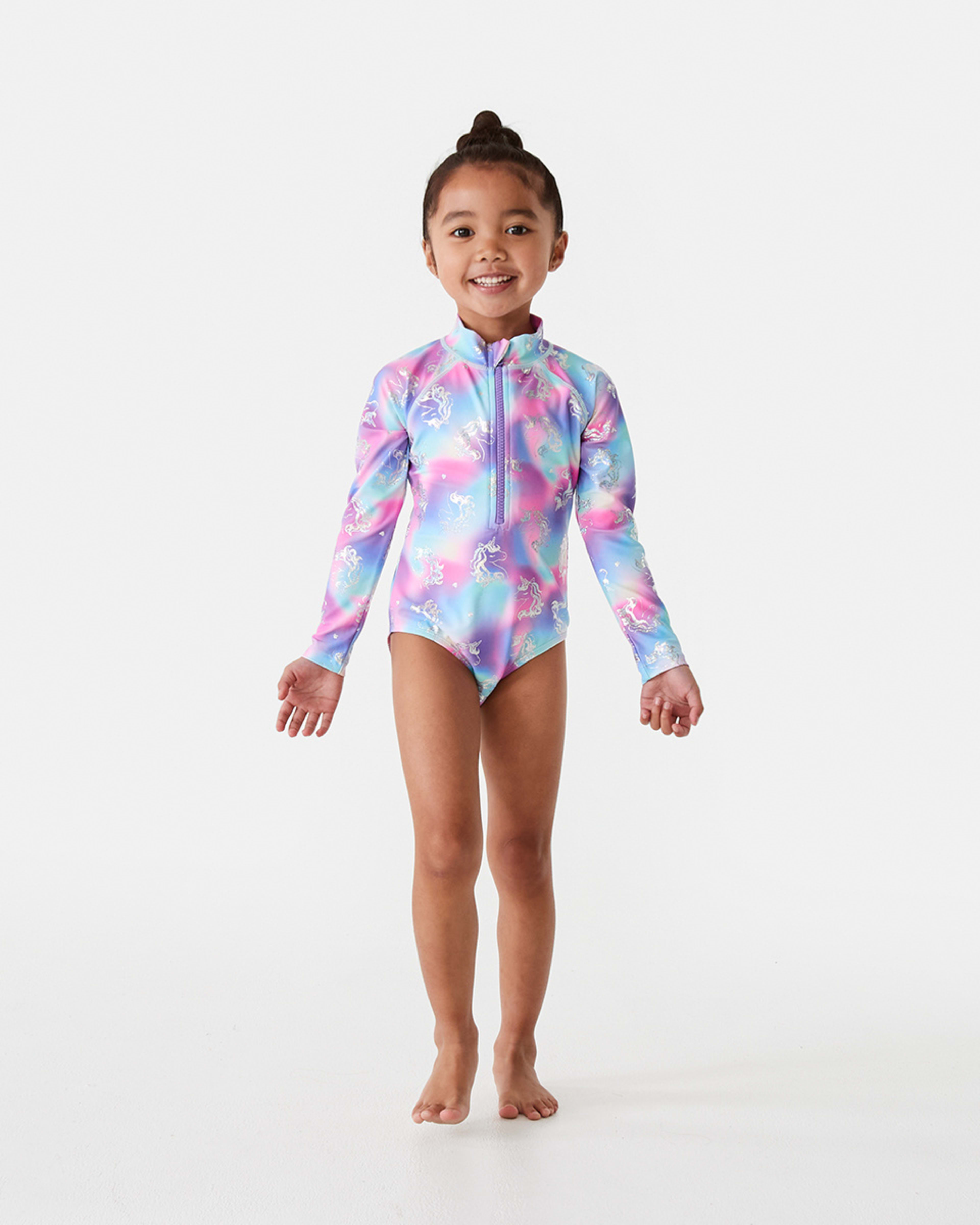 4 Long Sleeve One Piece Swimsuit Omb Unicrn, 4 of 6