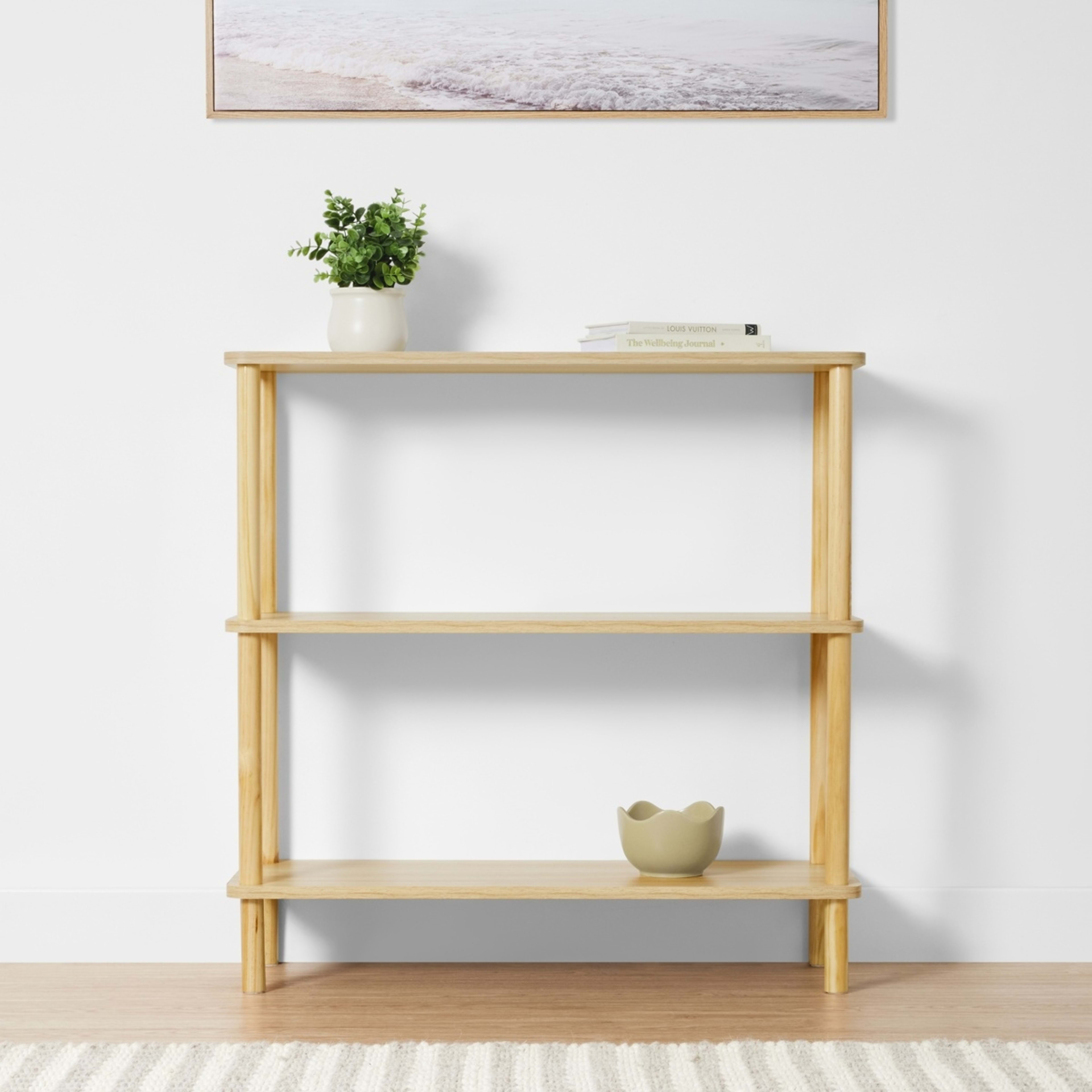 1 Wide Oak Bookshelf, 1 of 8