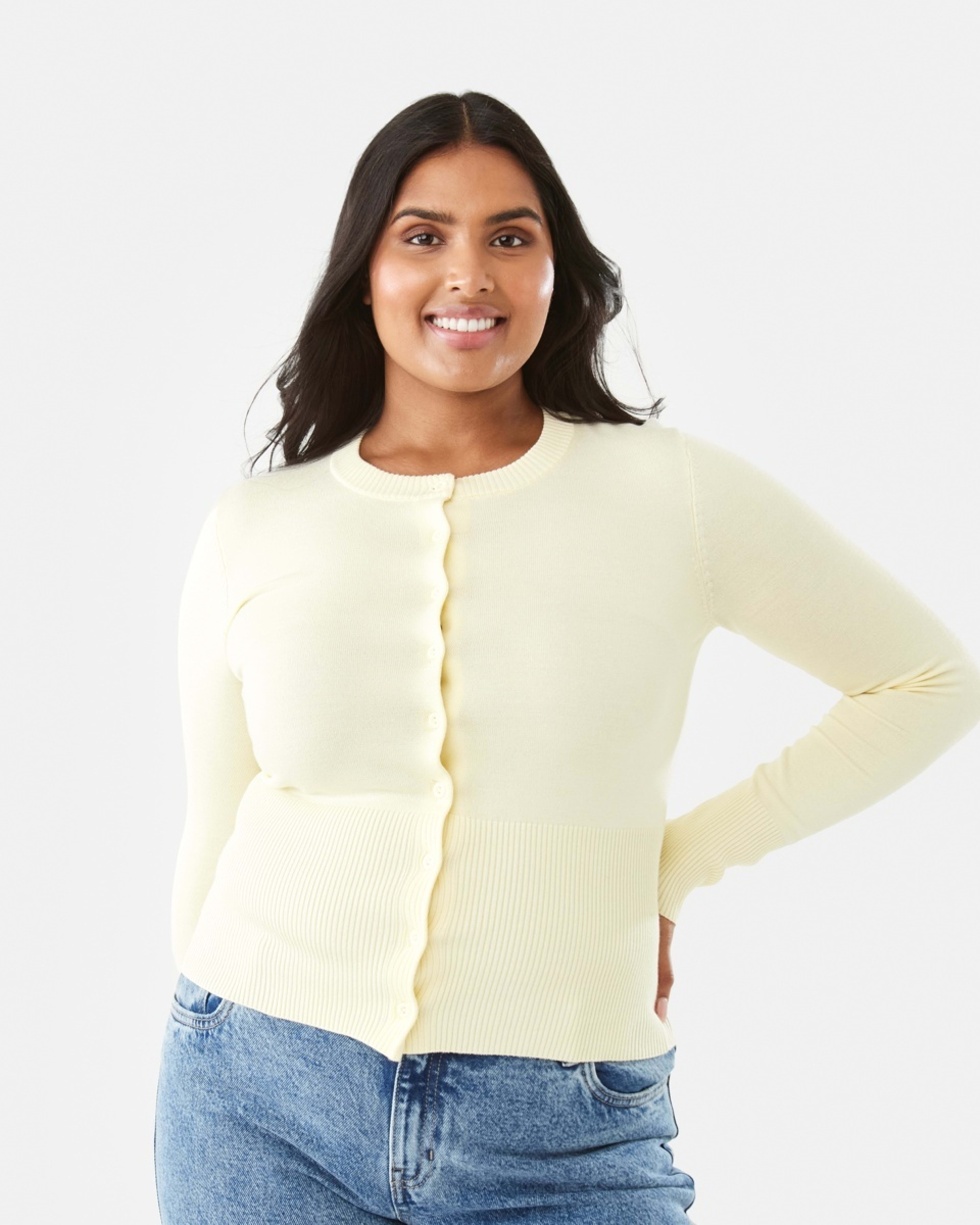 3 Fitted Cardigan Glow Yellw, 3 of 10