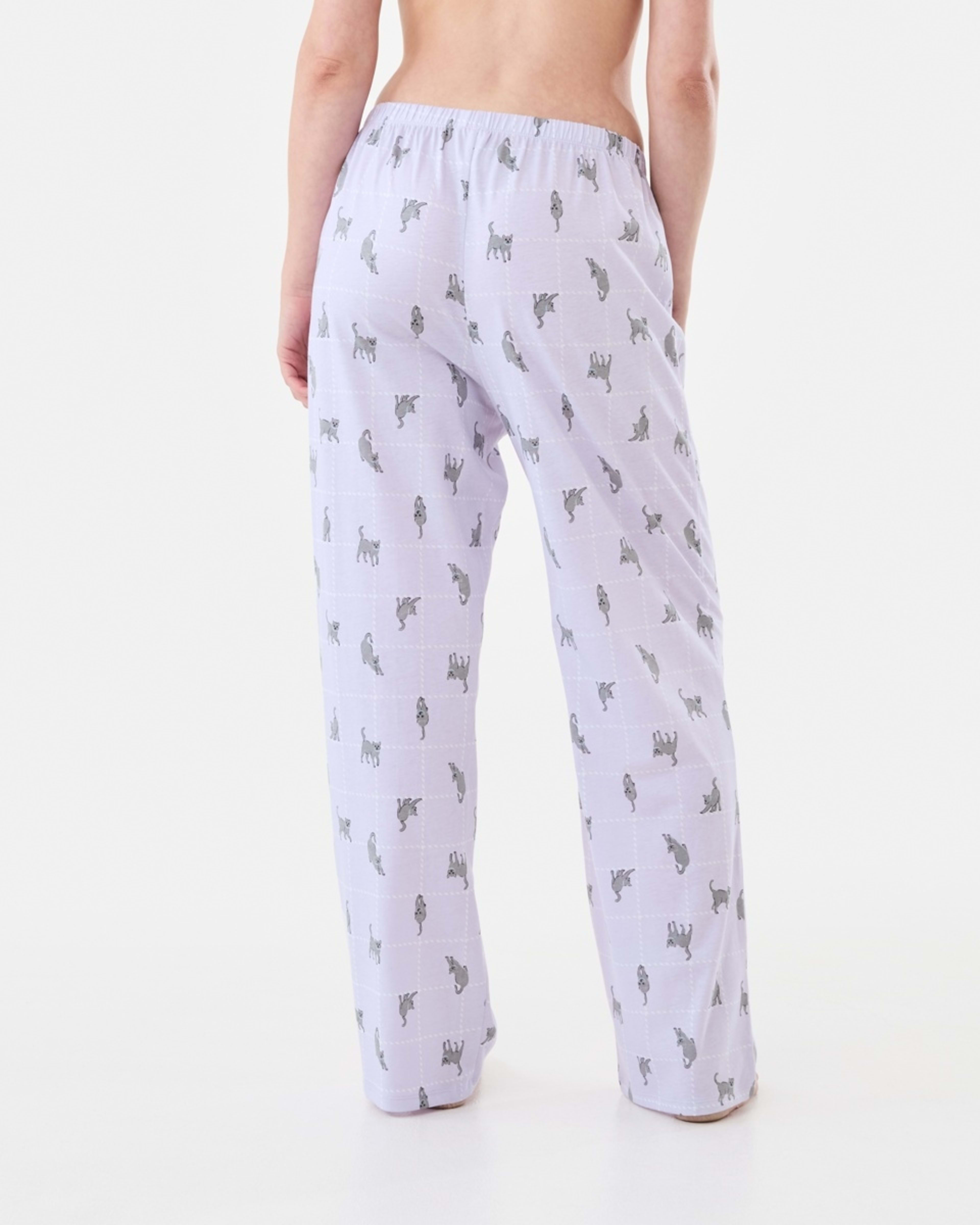 3 Printed Knit Pants Cat Chk, 3 of 5