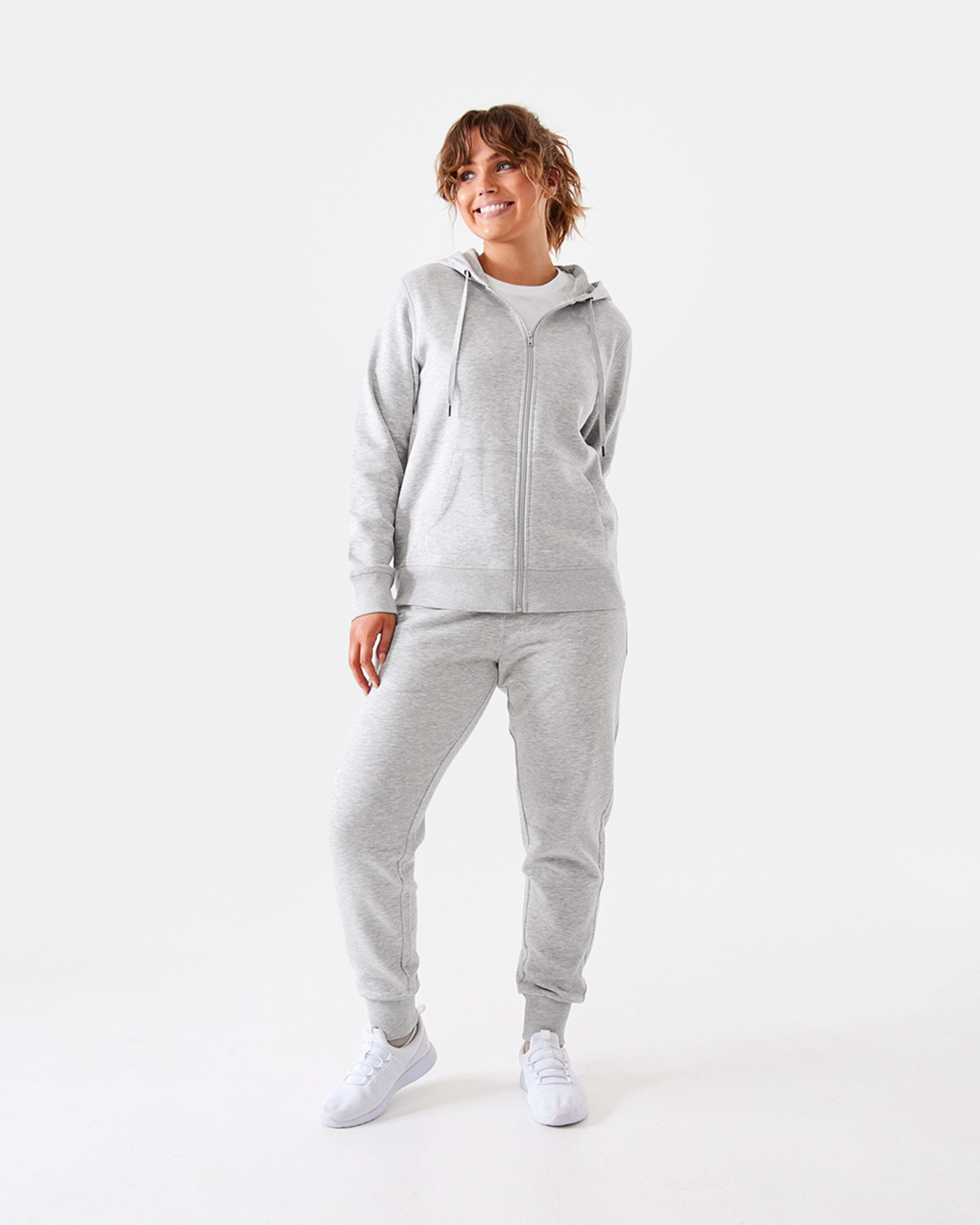 9 Active Womens Core Zip Through Hoodie Grey Marle, 9 of 9