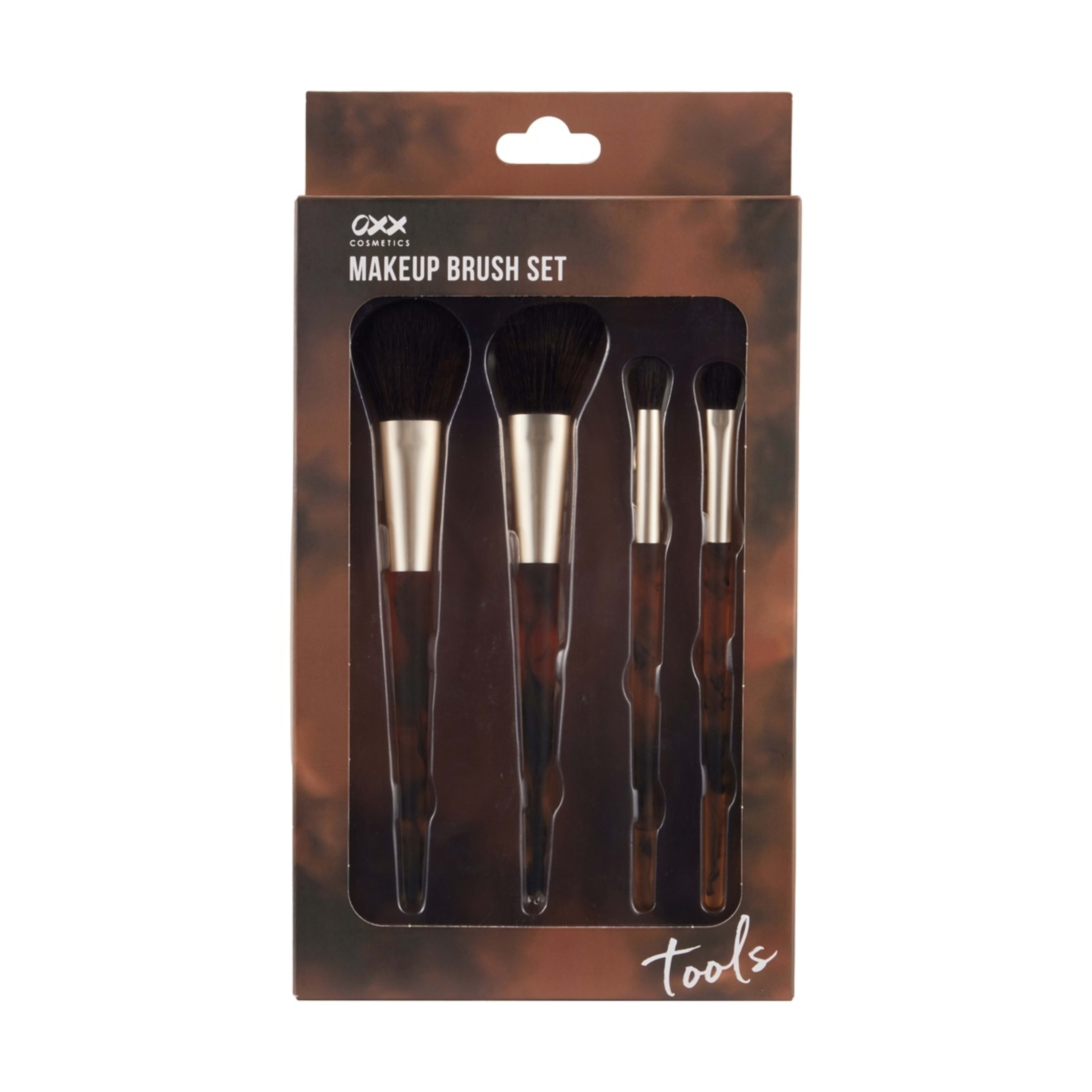 1 OXX Cosmetics 4 Piece Makeup Brush Set - Brown, 1 of 6