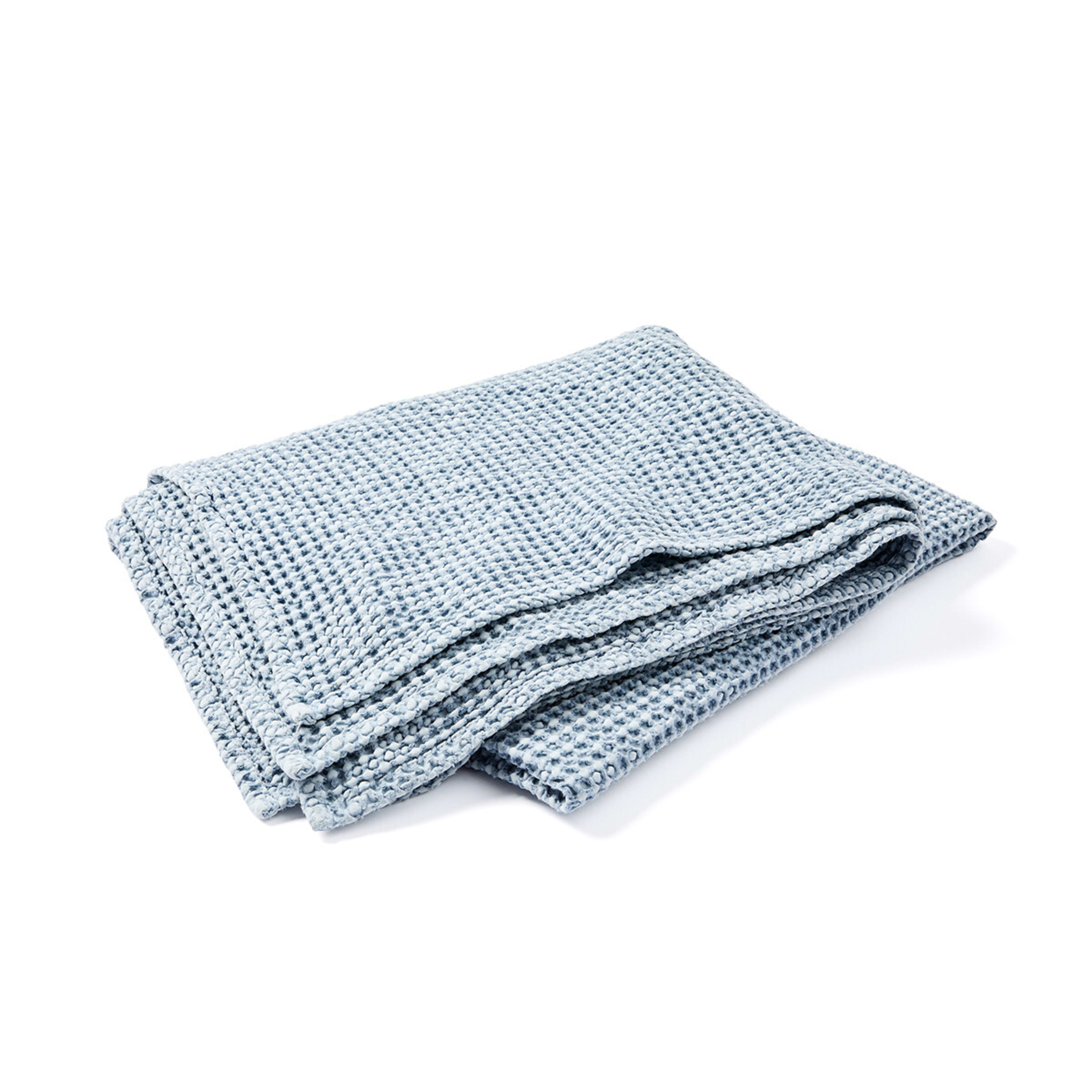 3 Stonewashed Cotton Waffle Throw - Blue, 3 of 7