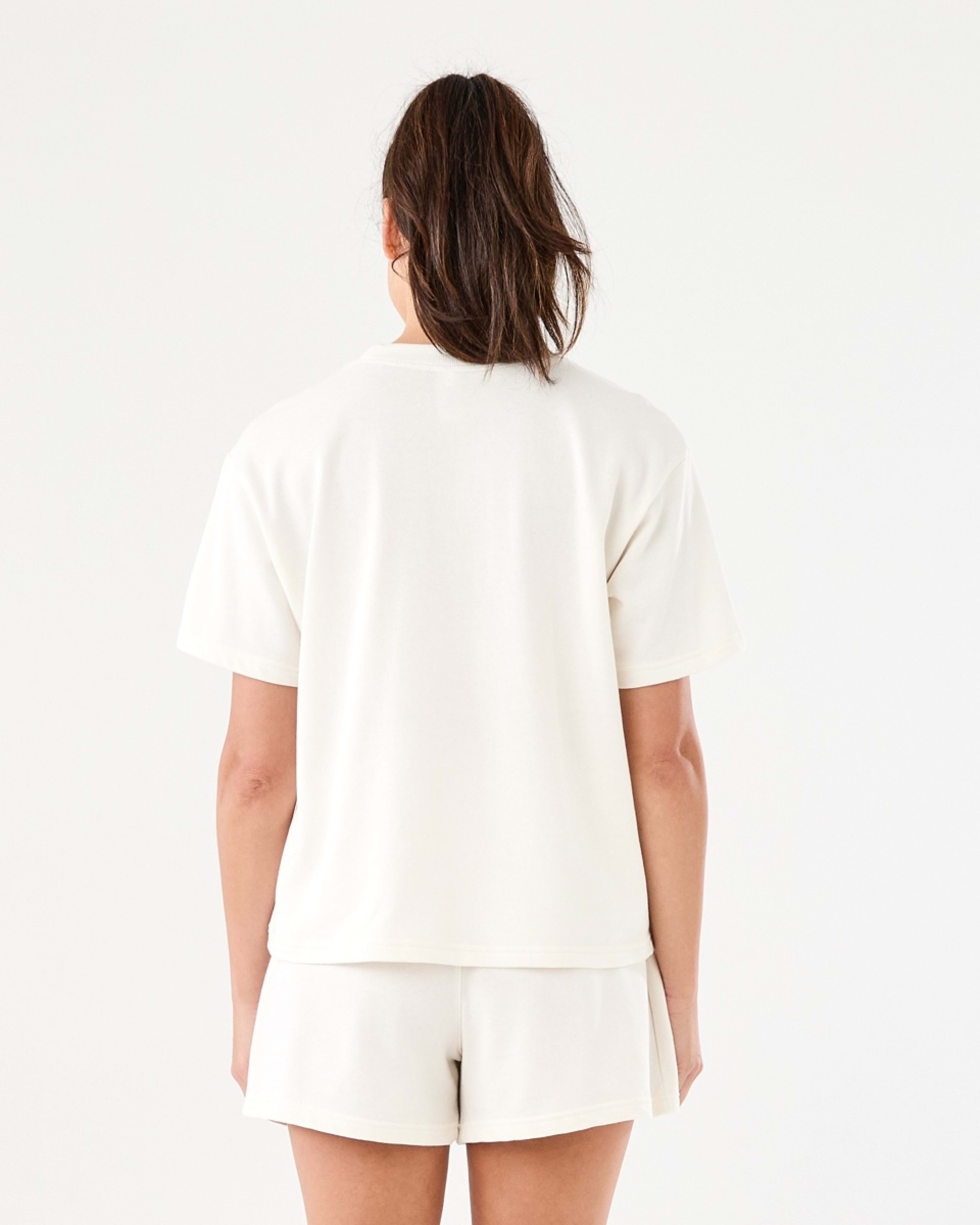 3 Active Womens Terry T-shirt EGRET WHITE, 3 of 6