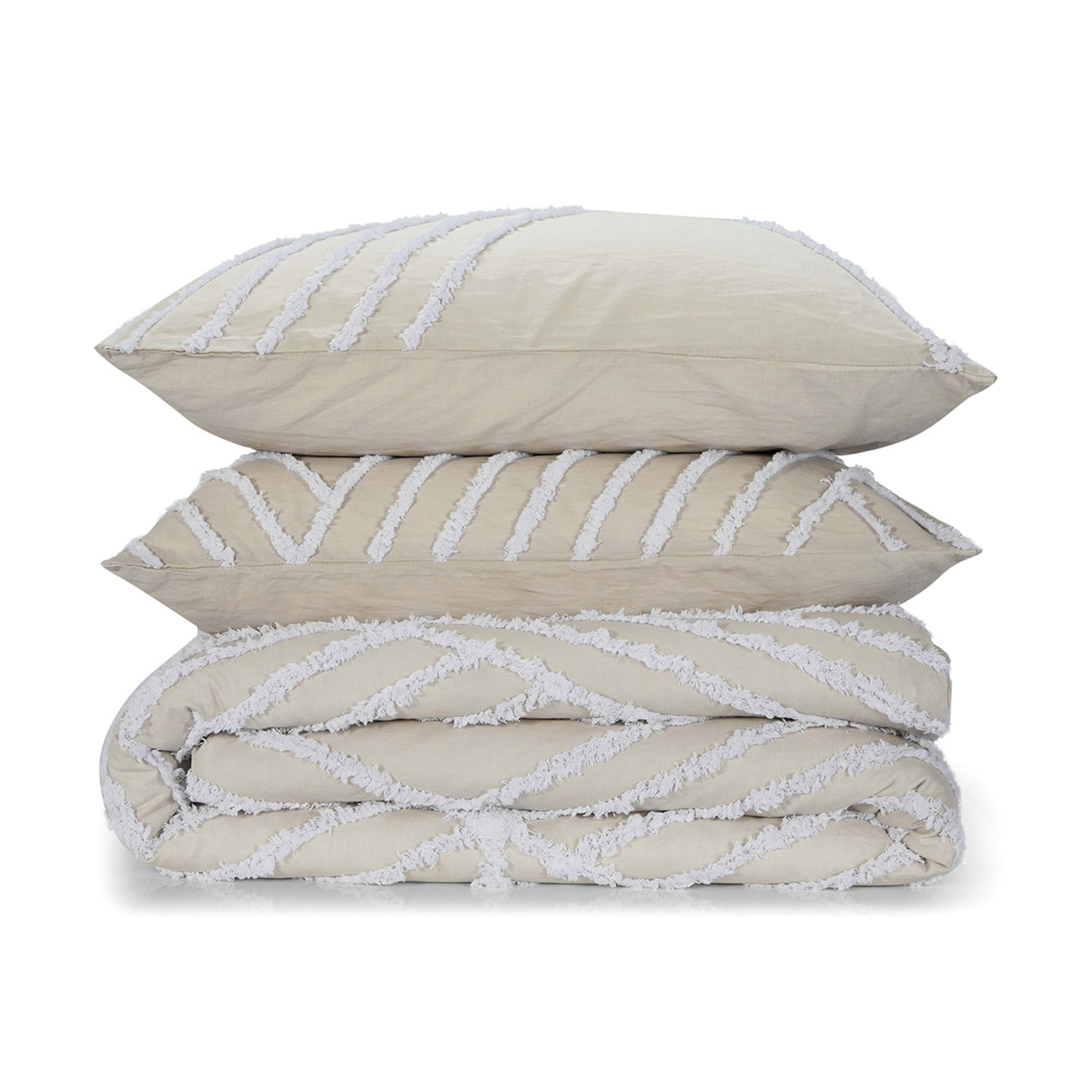 Phoenix Cotton Quilt Cover Set Queen Bed, Beige Kmart