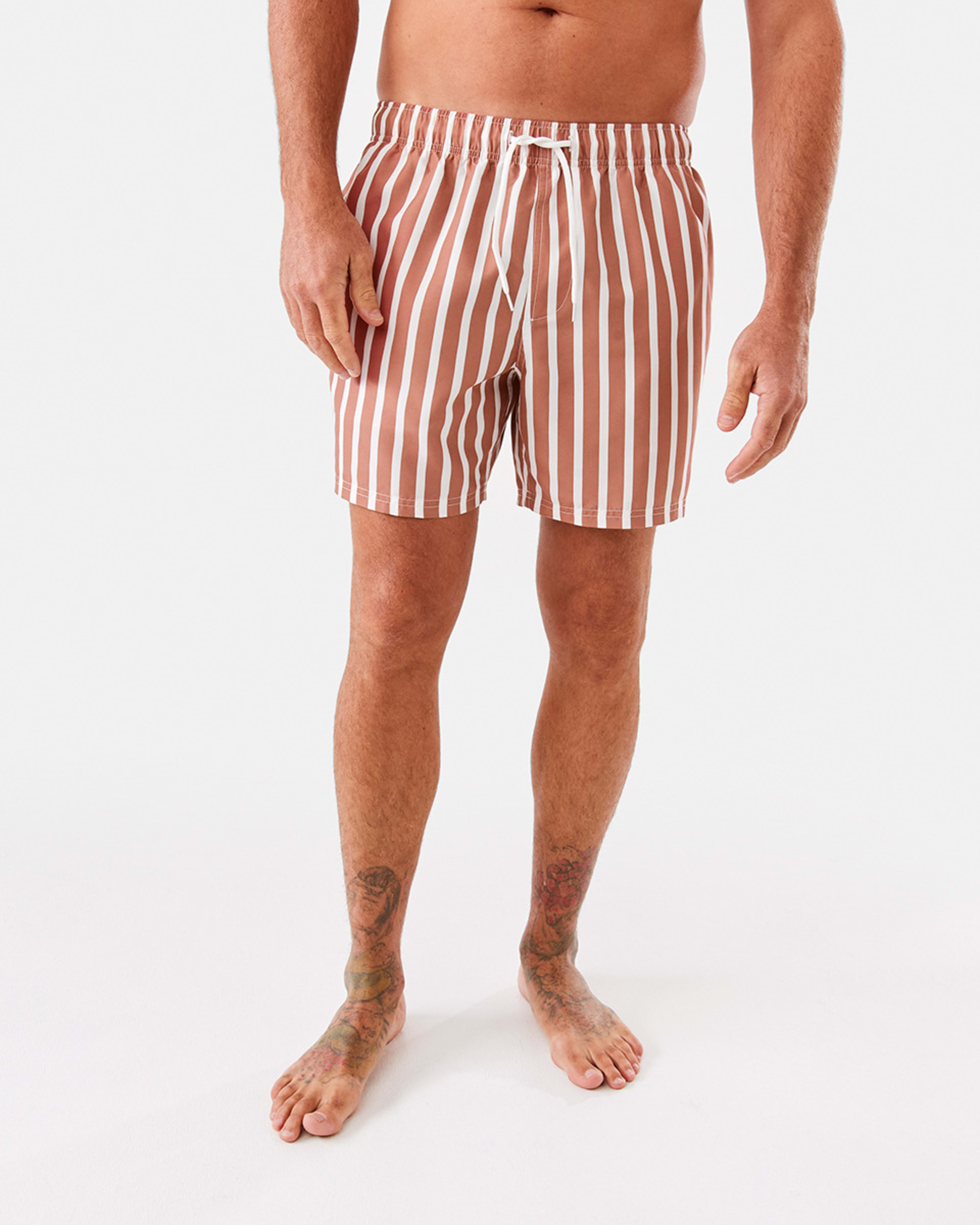 7 Core Print Boardshorts Bwn Stripe, 7 of 7