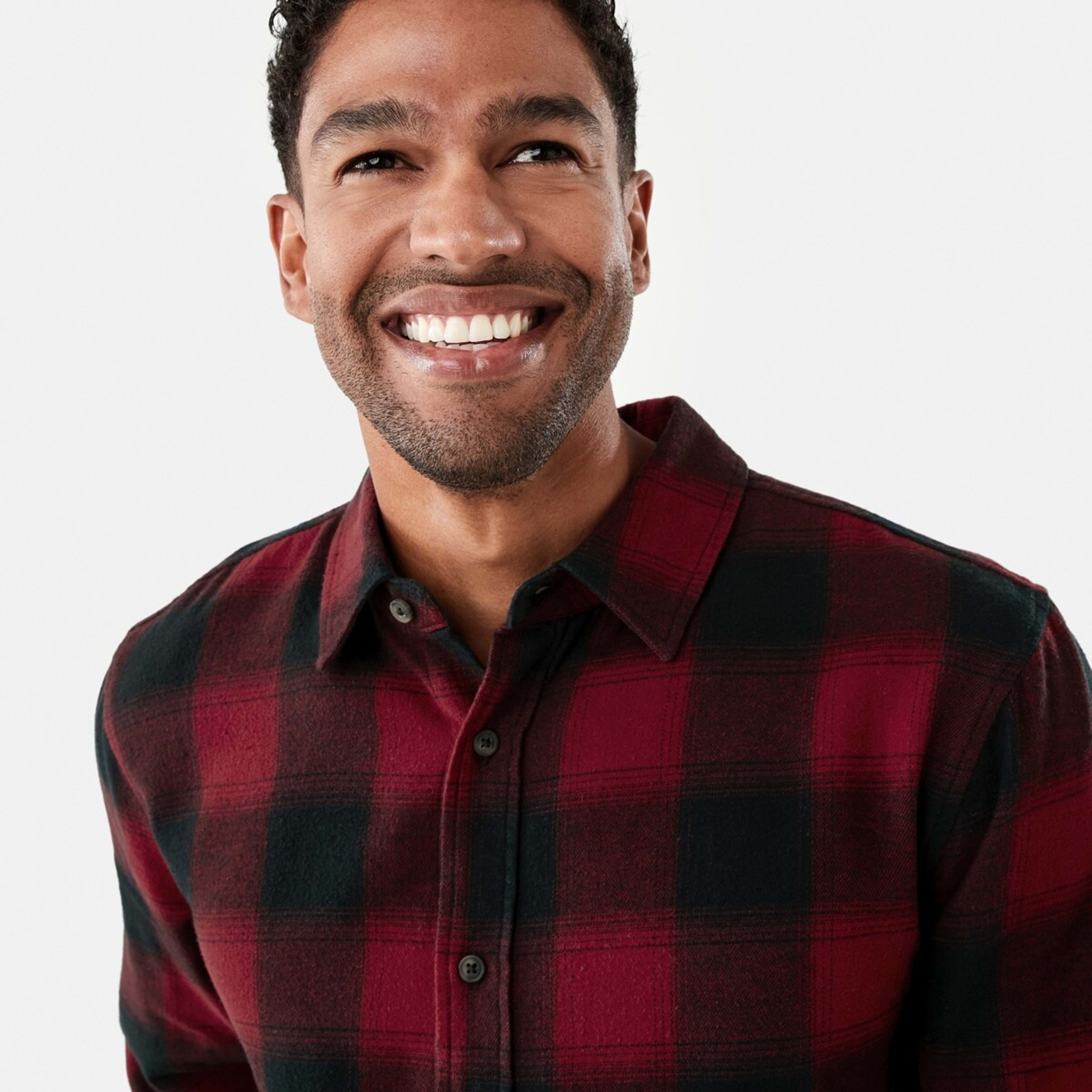 4 Long Sleeve Buffalo Check Shirt Bronco Check Rosewood Red, 4 of 7