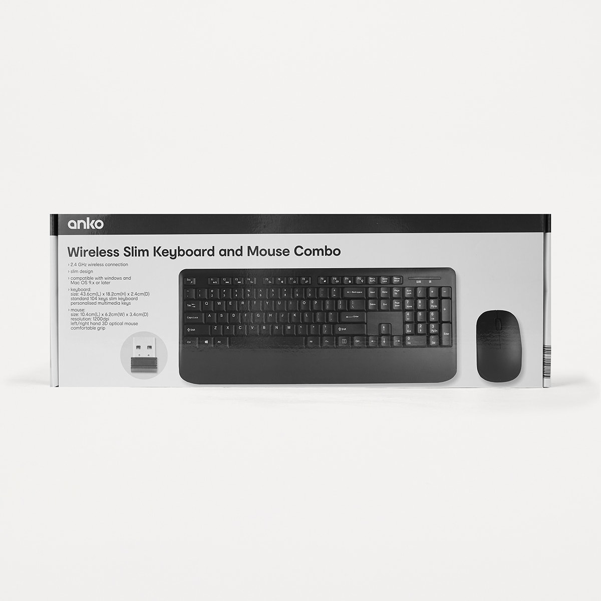 Wireless Slim Keyboard & Mouse Combo Kmart
