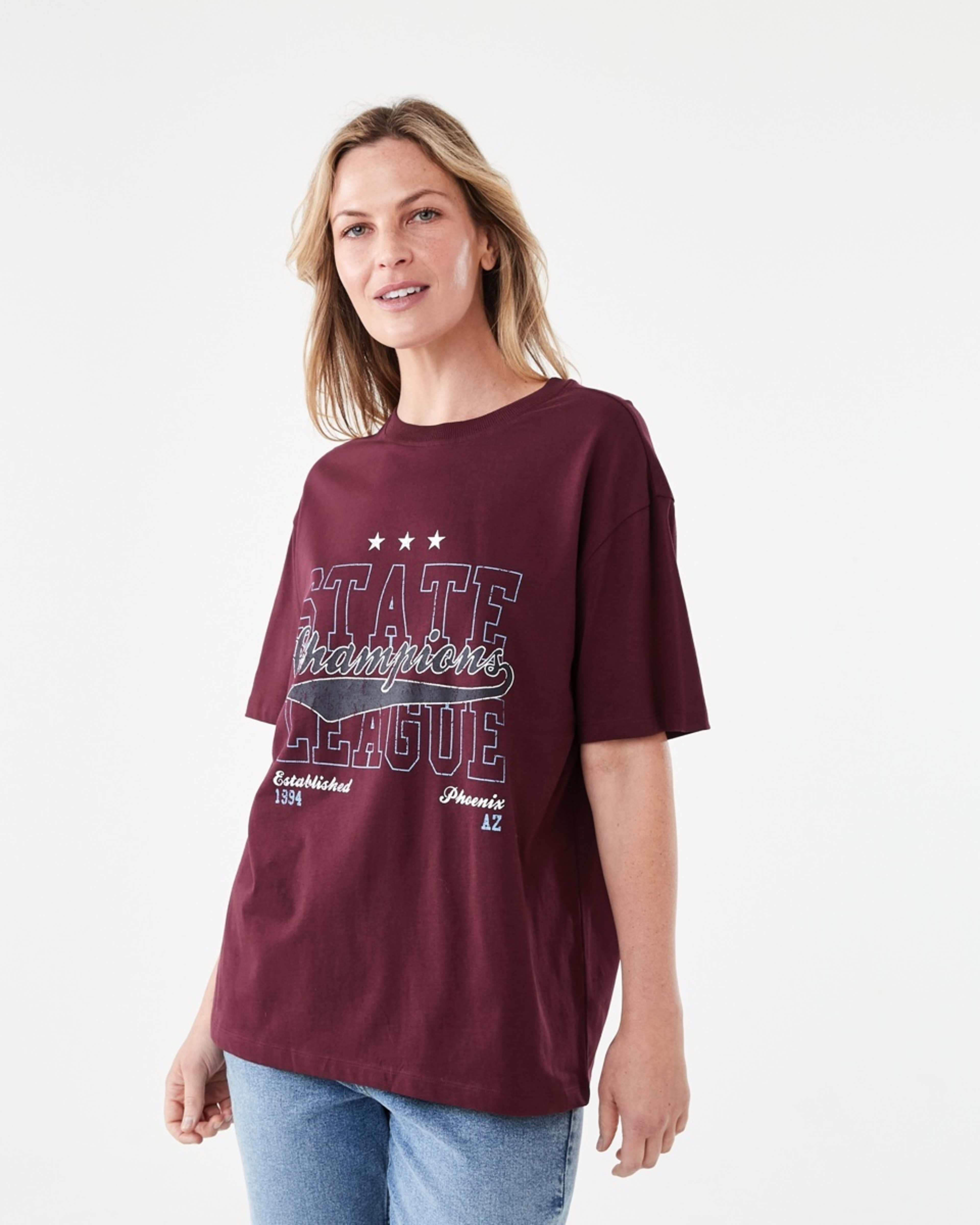 2 Short Sleeve Oversized Boyfriend T-shirt Arizona2, 2 of 5