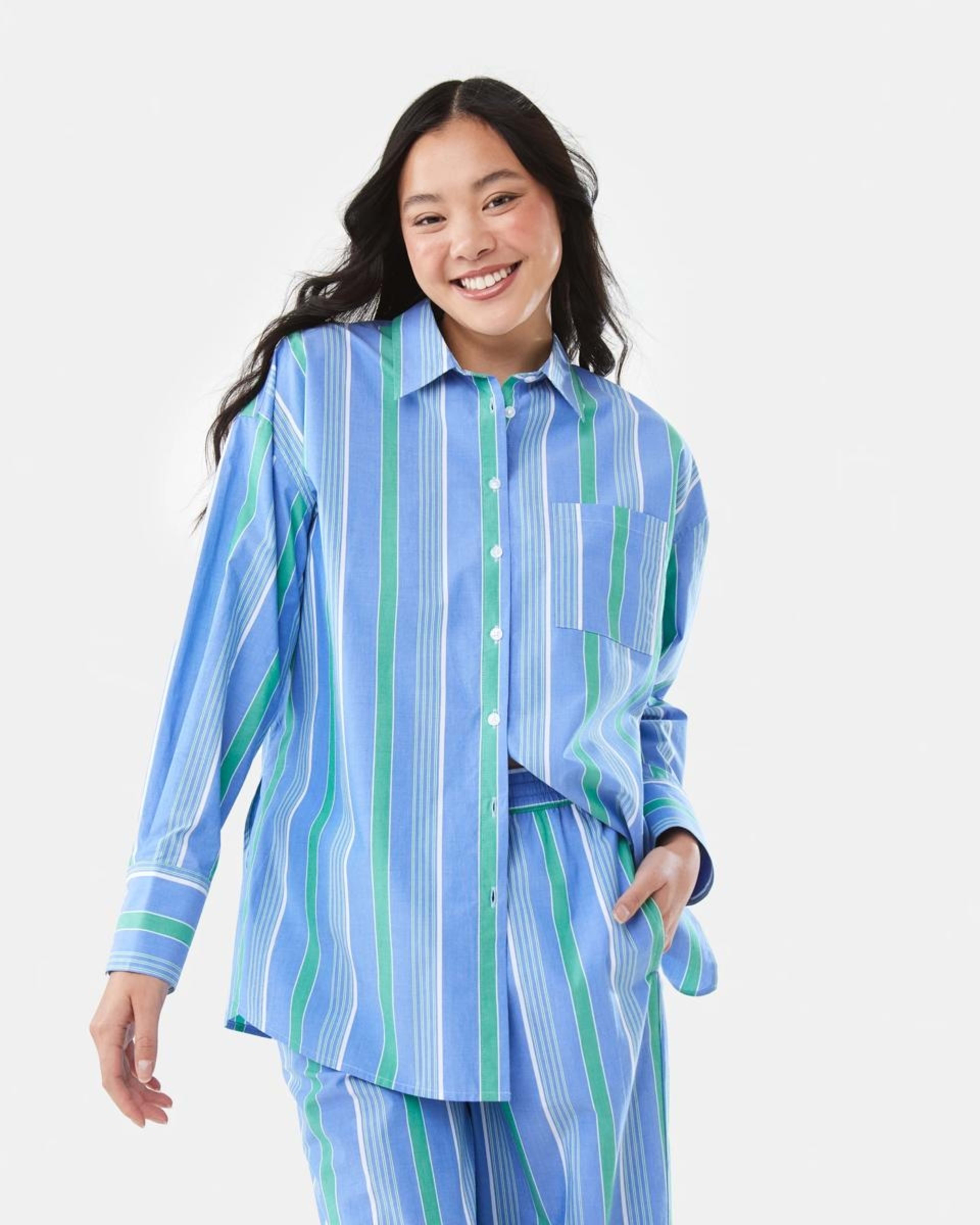 1 Long Sleeve Resort Shirt POP STRIPE BLUE MARINE, 1 of 9