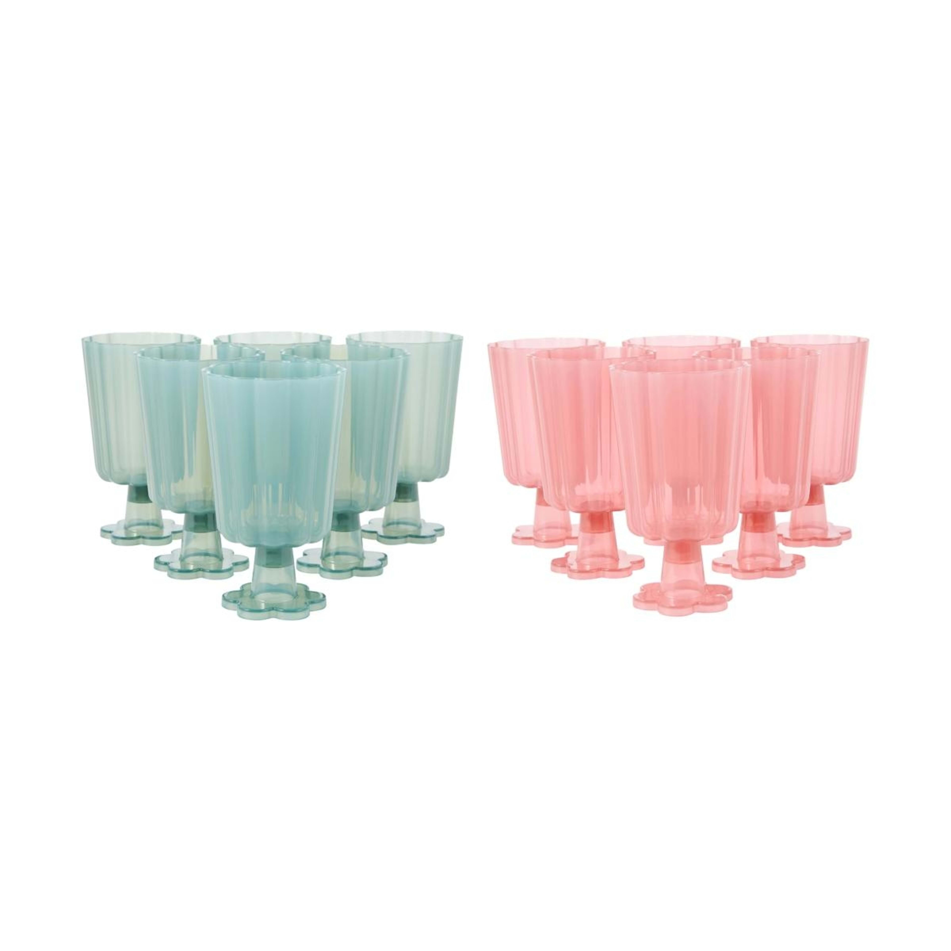 1 6 Piece Reusable Scalloped Stemmed Cups - Assorted, 1 of 4
