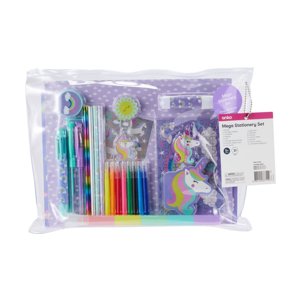 31 Piece Mega Stationery Set Unicorn Kmart NZ
