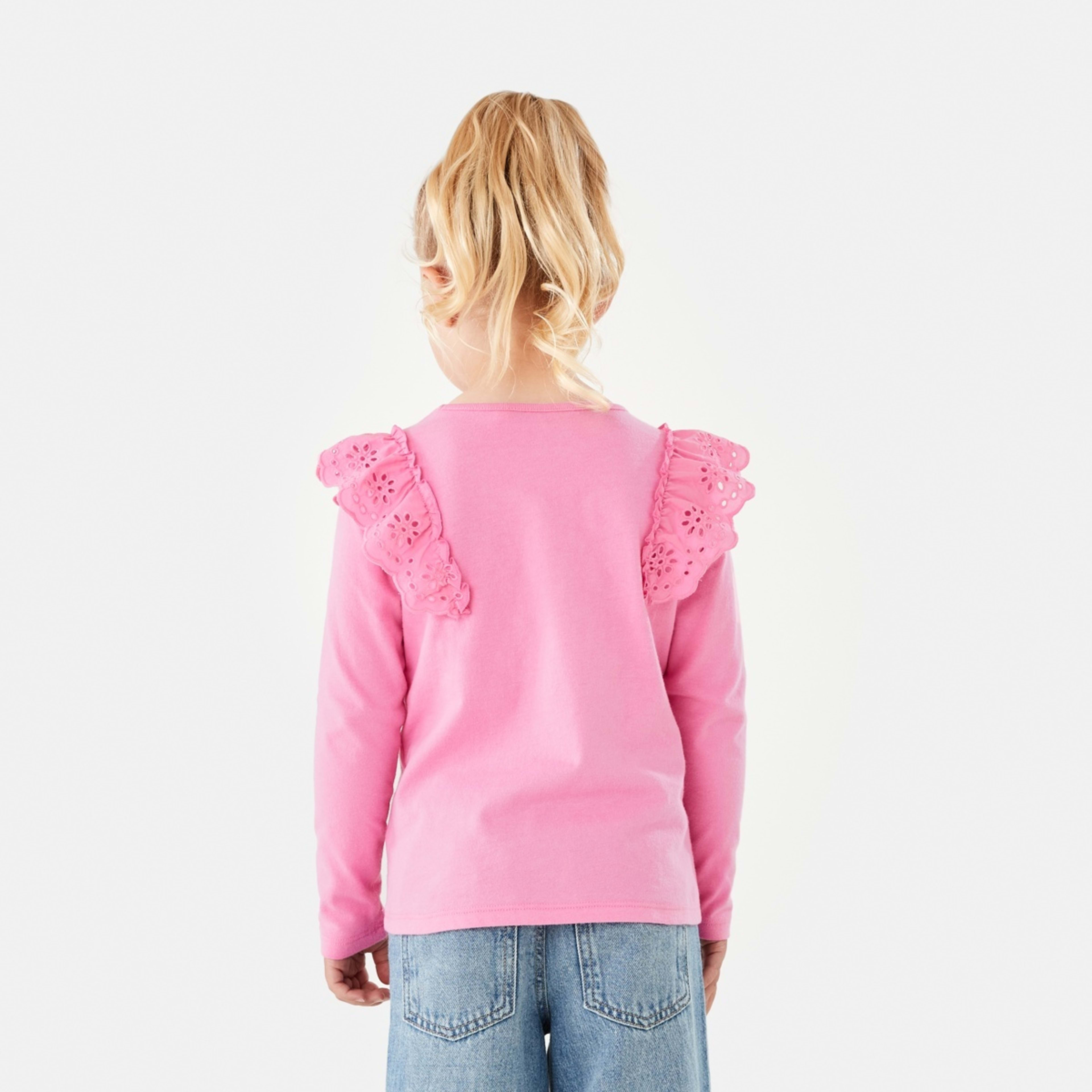 2 Broderie Trim Top Aurora Pink, 2 of 8