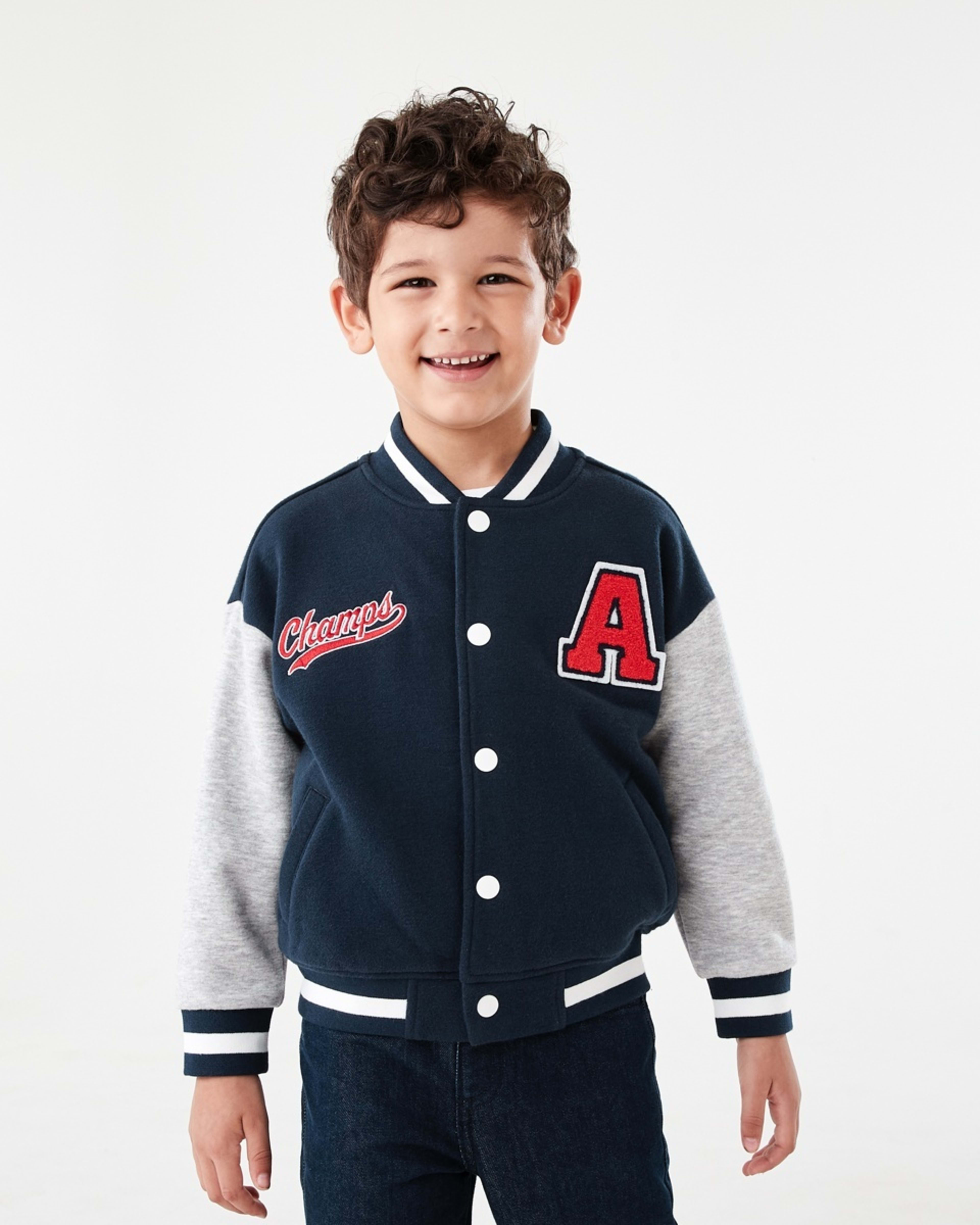2 Fleece Bomber Jacket A Champs Navy, 2 of 9