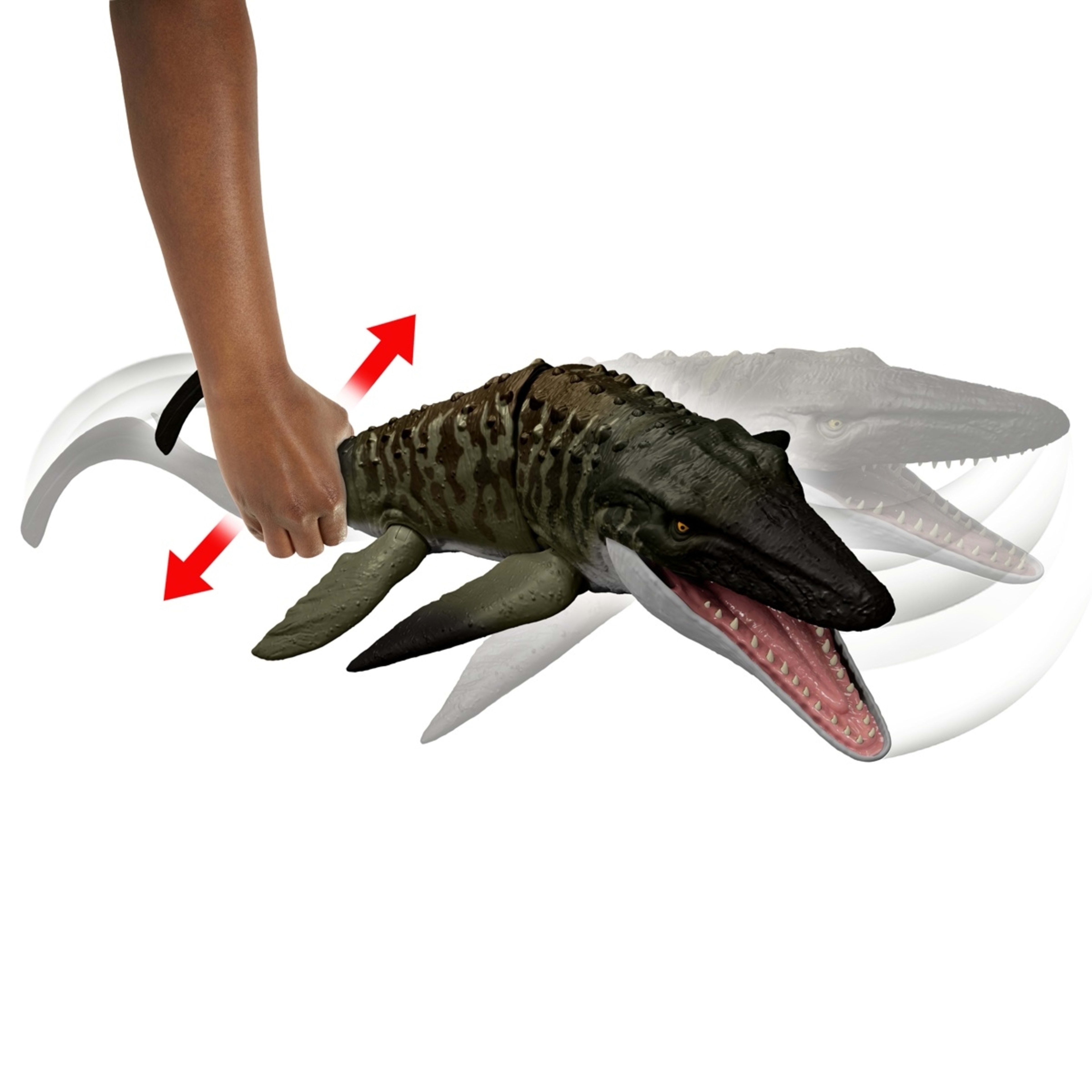 4 Jurassic World Rebirth Bite 'N Blast Mosasaurus Action Figure & Mini Dilophosaurus, 4 of 7