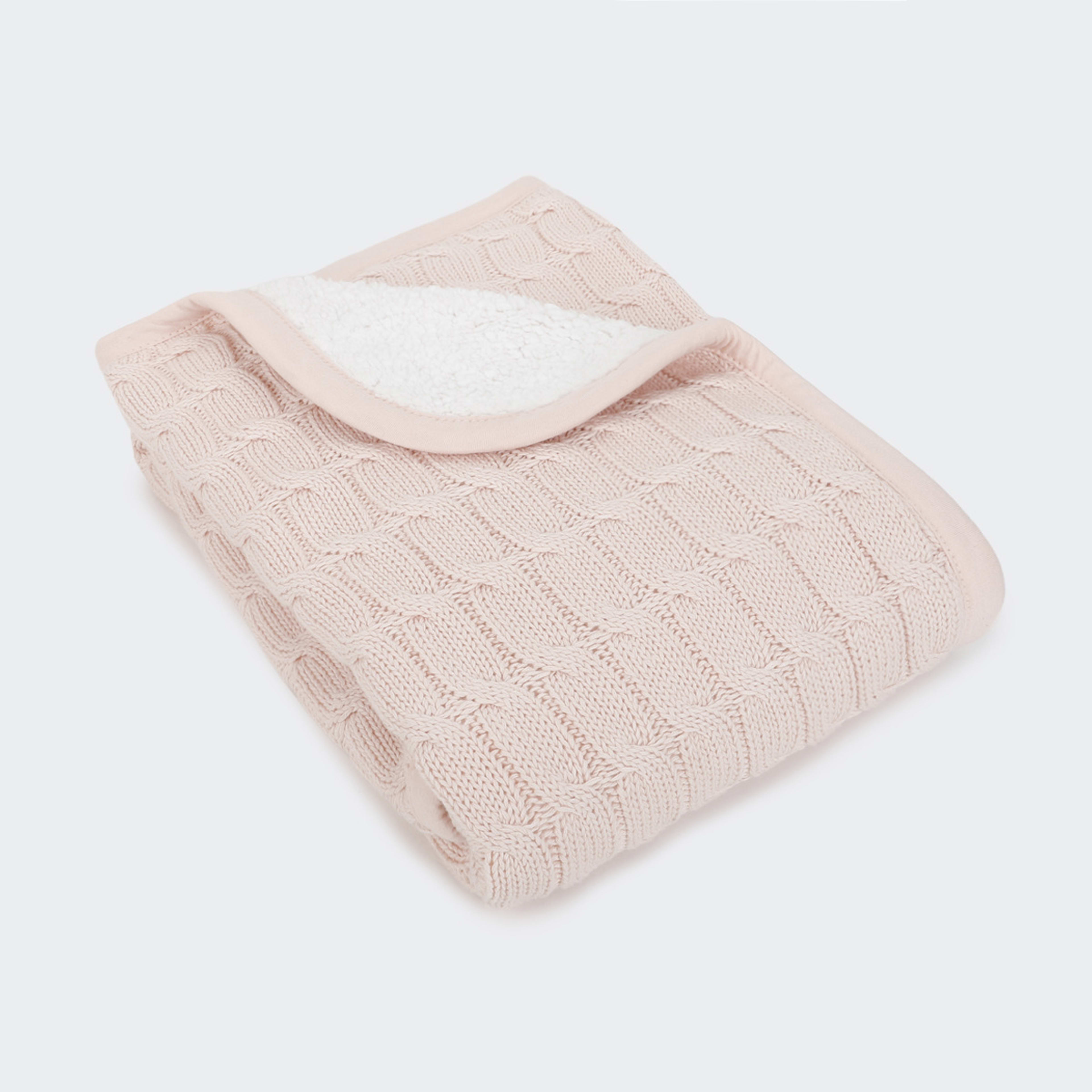 Cable Knit Blanket - Pink - Kmart