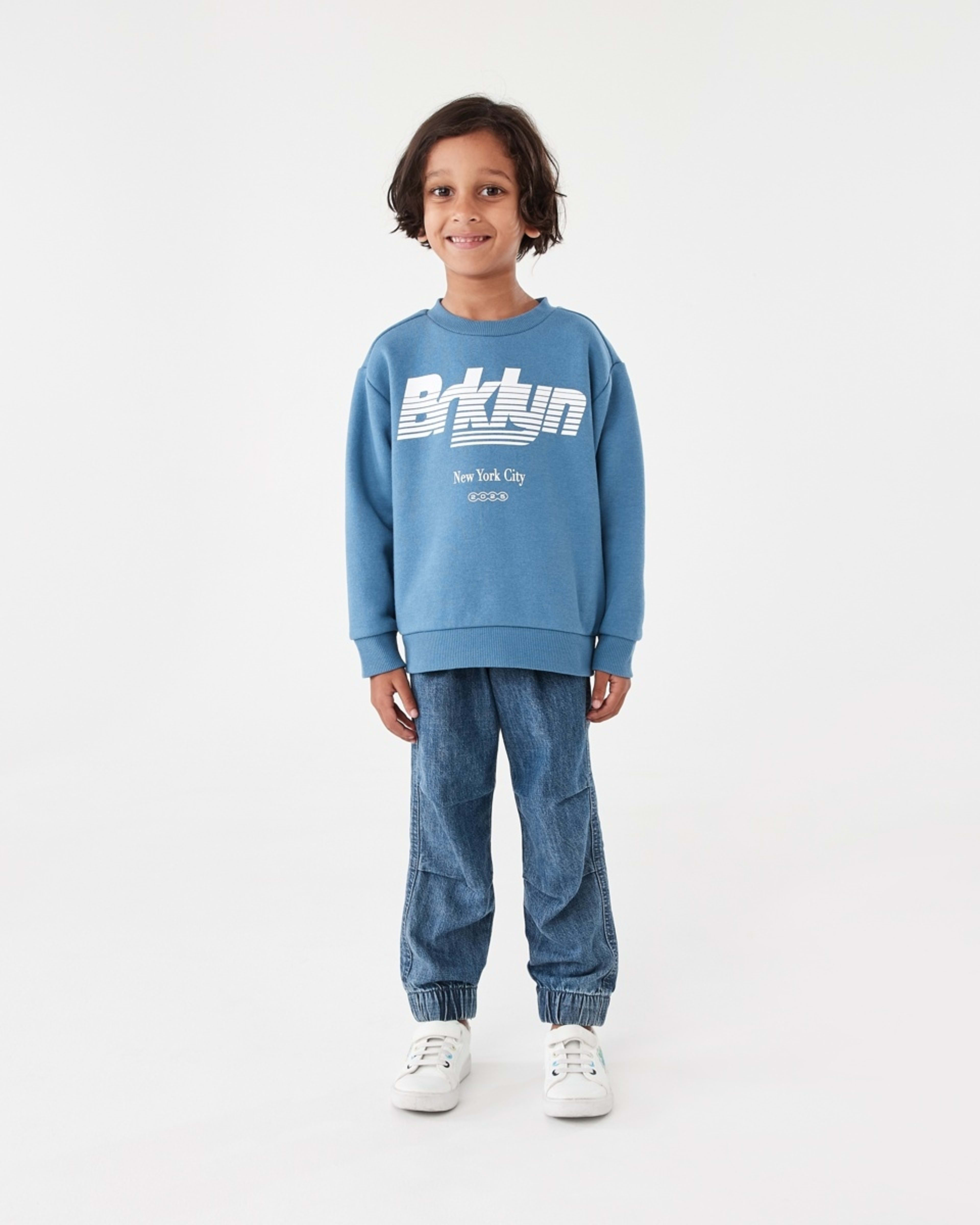 5 Print Crew Neck Sweatshirt Blu Brklyn, 5 of 8