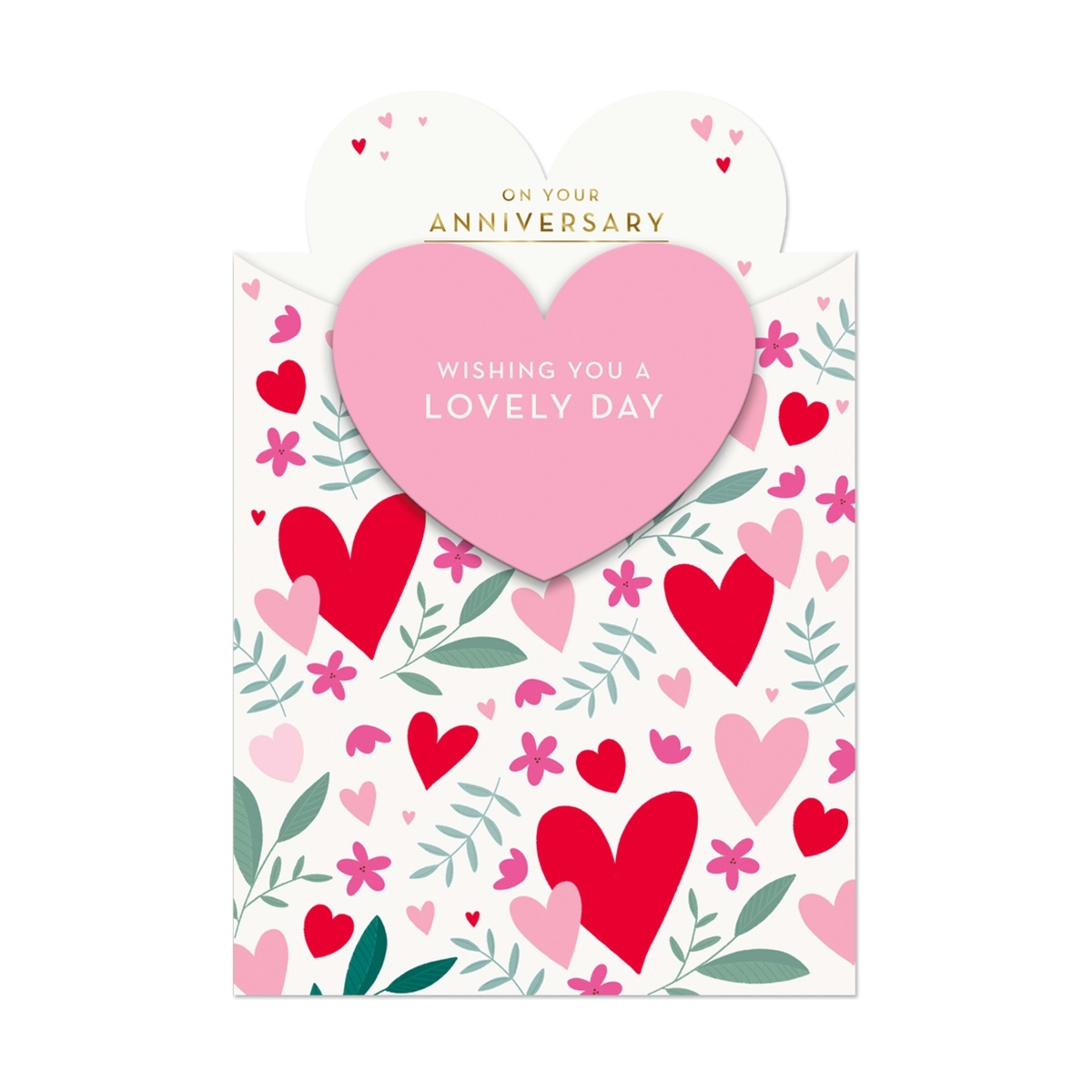 Hallmark Anniversary Card - Colourful Hearts - Kmart