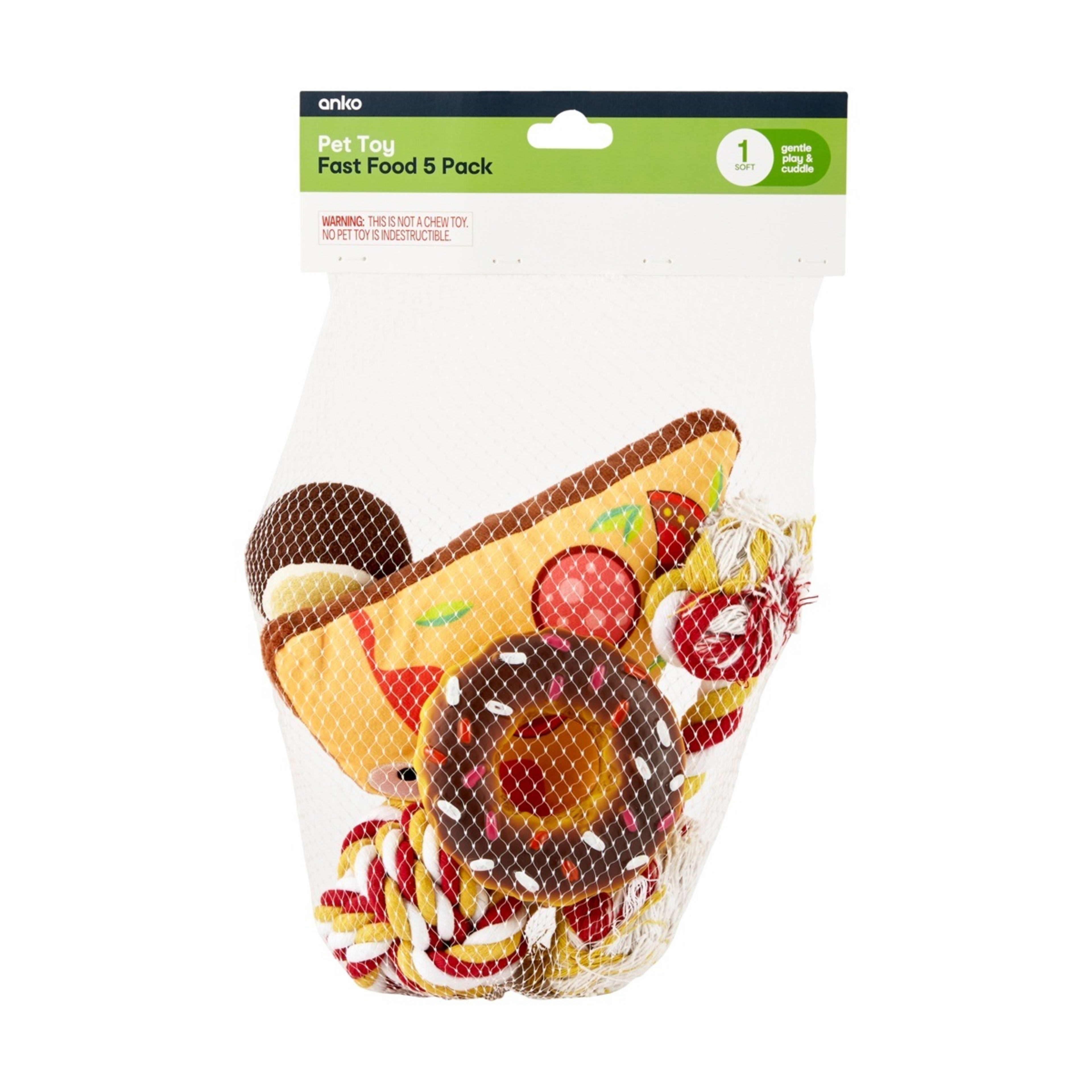 6 5 Pack Pet Toy Fast Food, 6 of 6