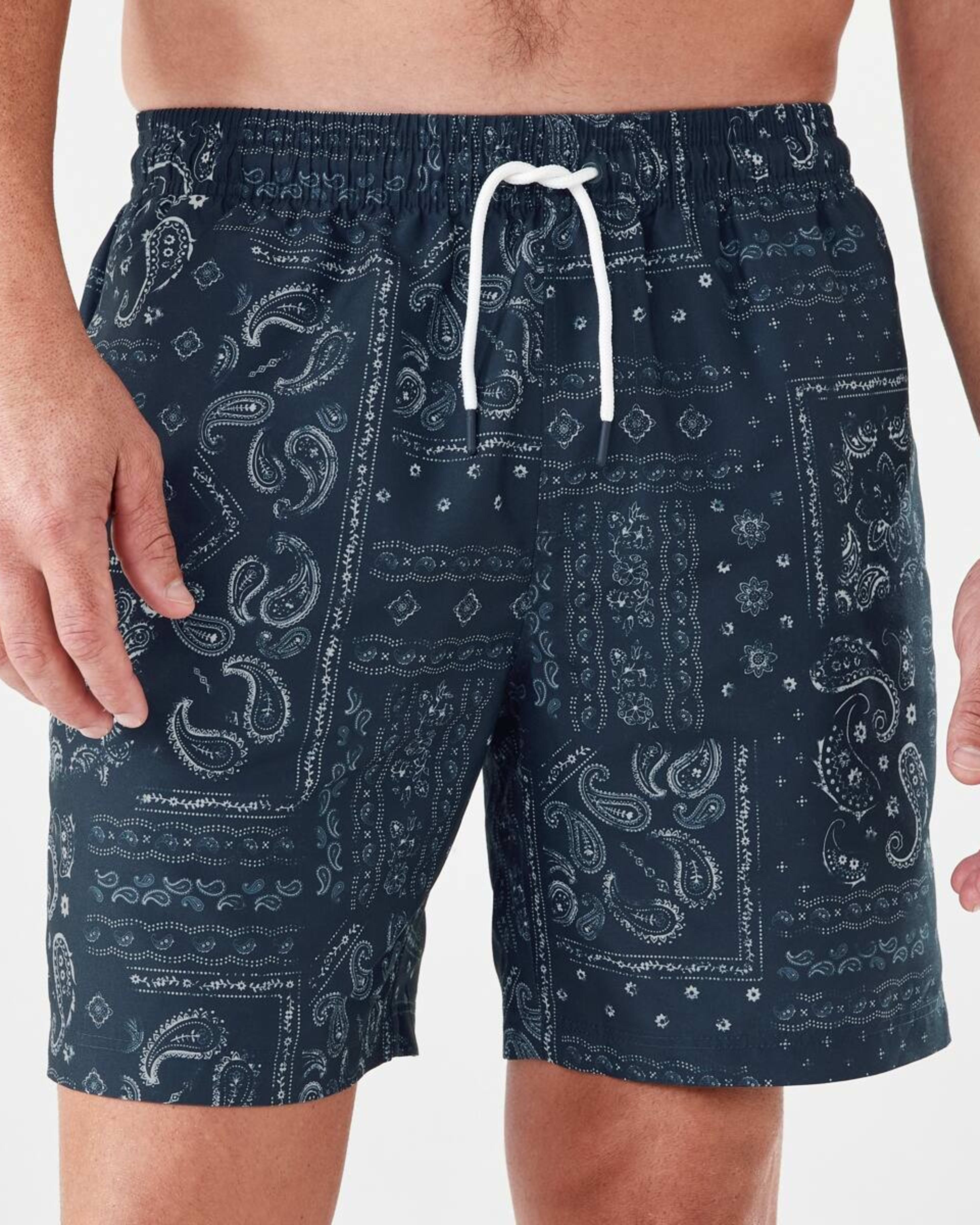 1 Regular Print Boardshorts ABSTRACT PAISLEY SKY CAPTAIN, 1 of 6