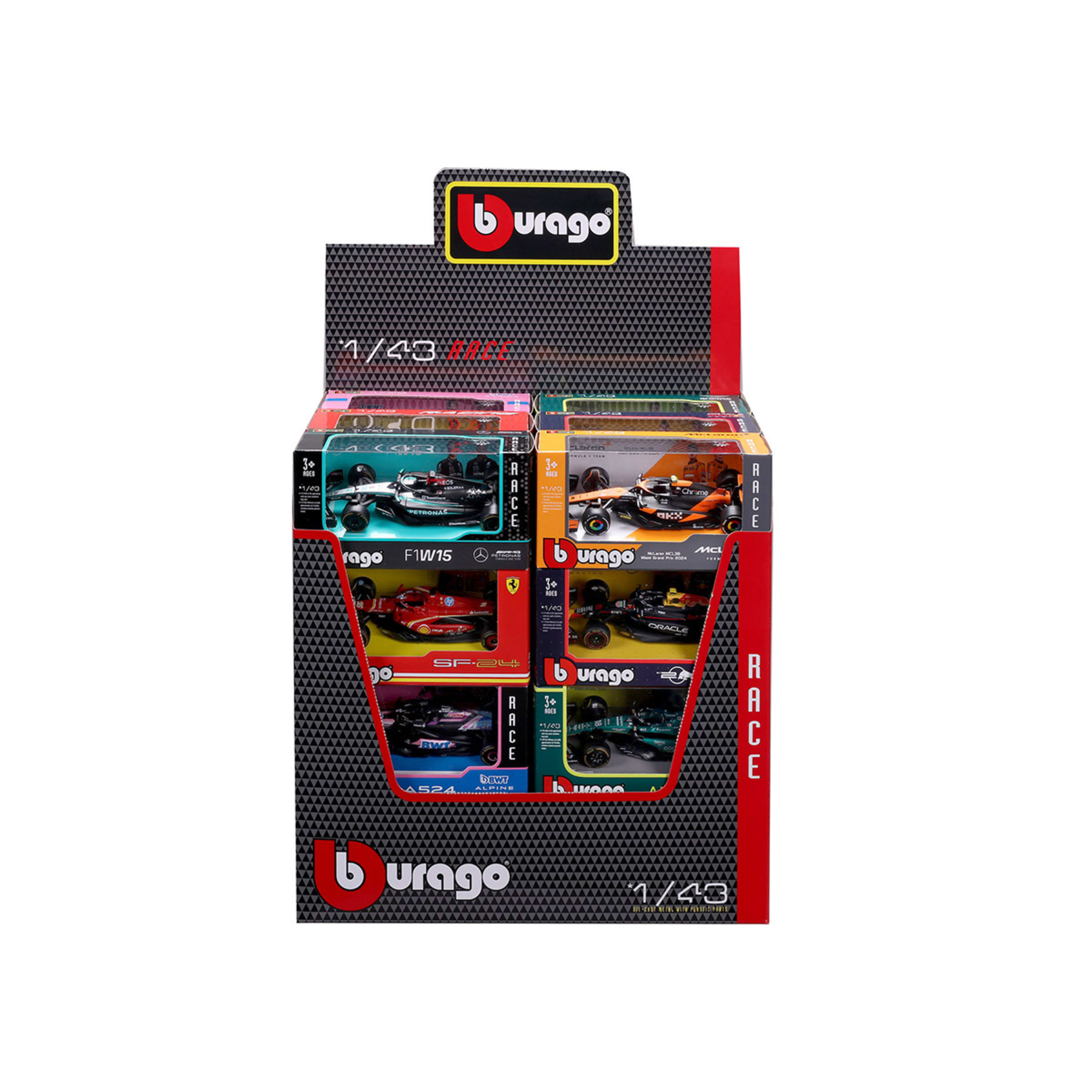 1 Bburago 1/43 Scale Race Formula Vehicle - Assorted