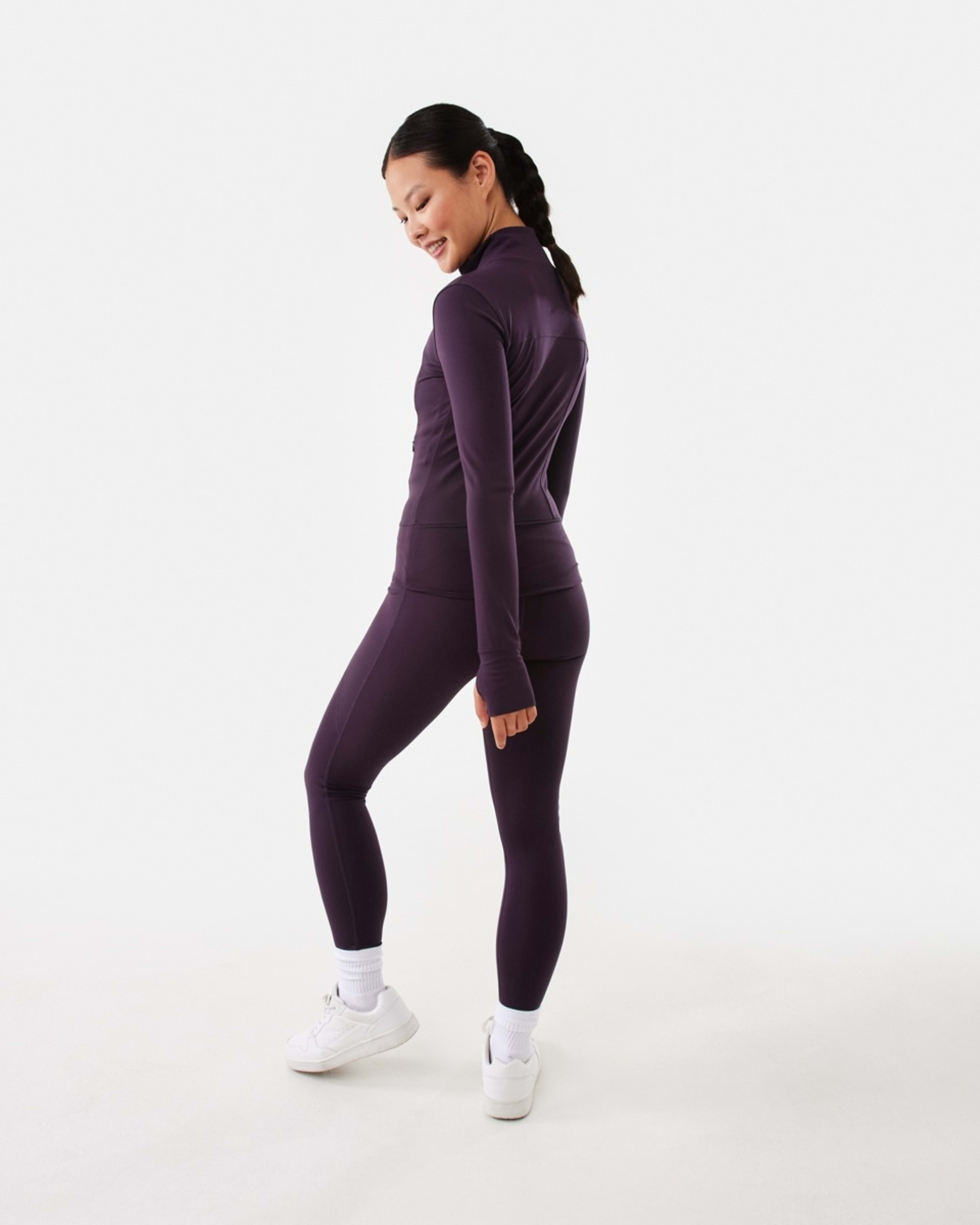 6 Active Womens Long Sleeve Ultrasoft Jacket Pur Rasin, 6 of 10