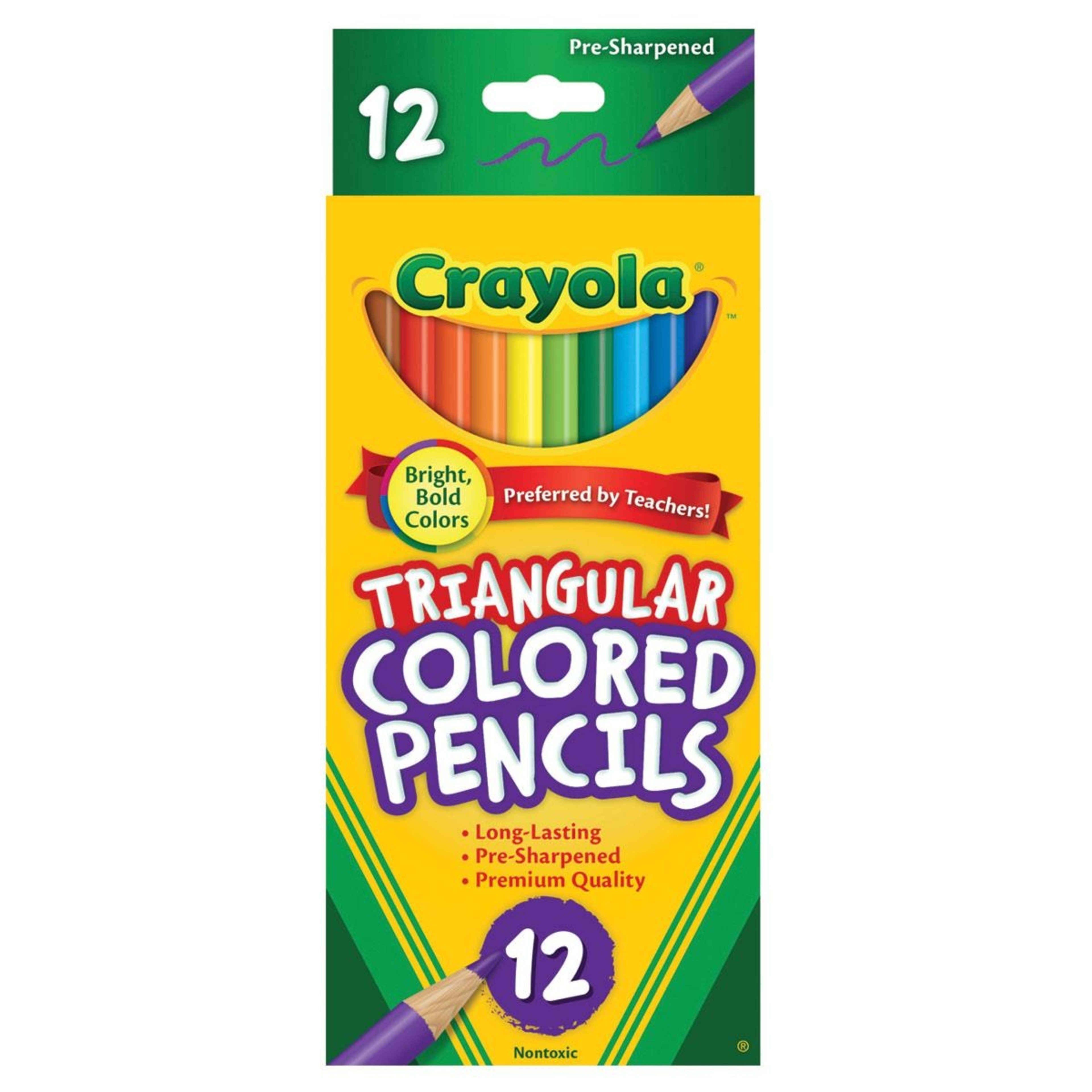 1 Crayola 12 Pack Triangular Coloured Pencils