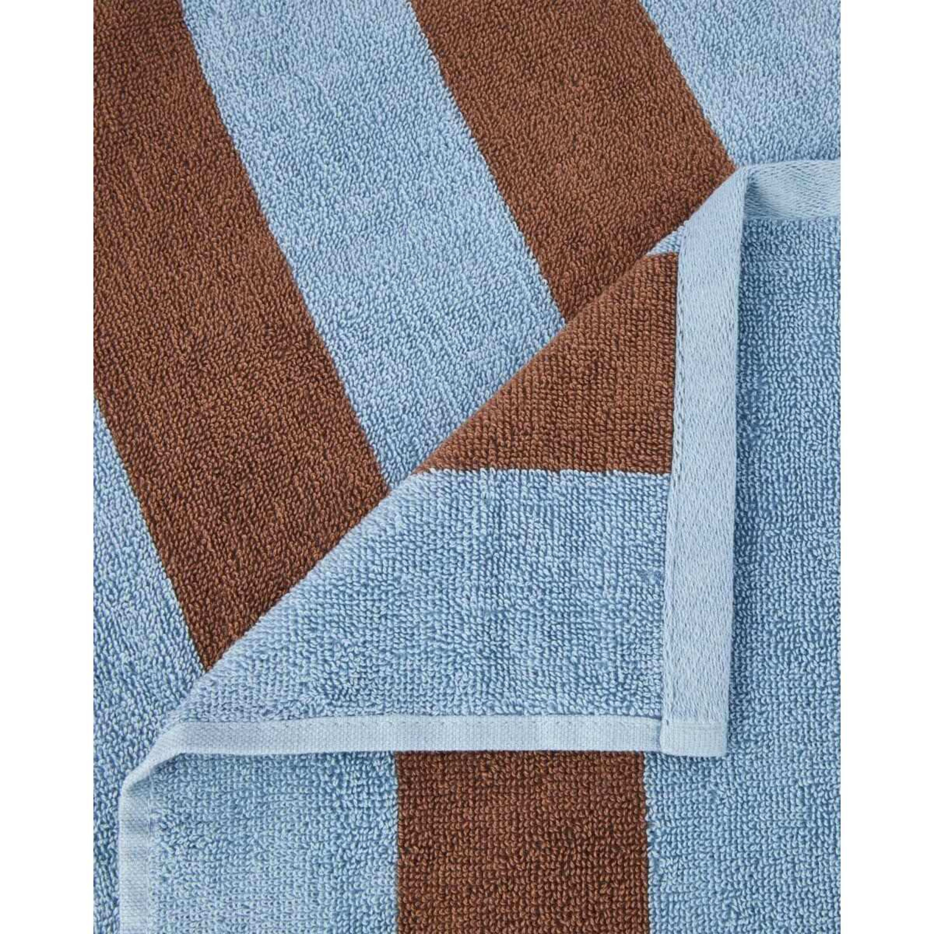 2 Stripe Cotton Hand Towel - Brown, 2 of 5