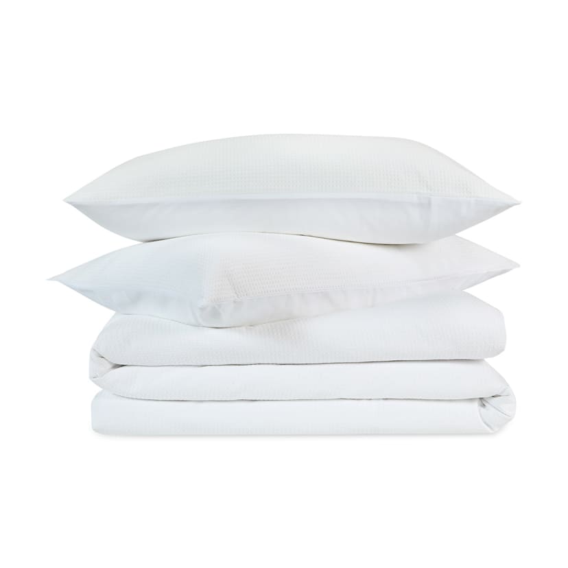 Waffle Cotton Quilt Cover Set Double Bed, White Kmart