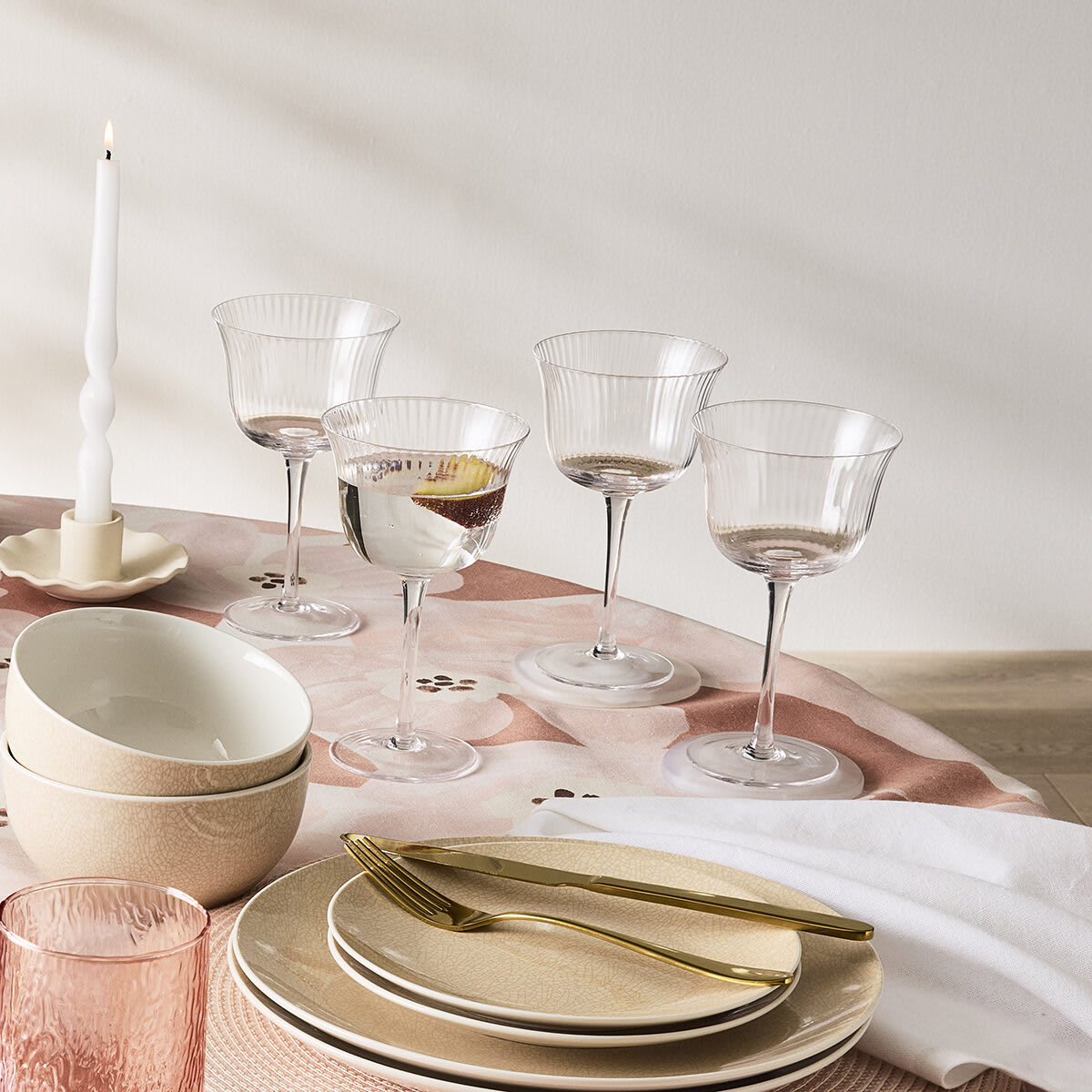 4 Clear Linear Cocktail Glasses Kmart NZ