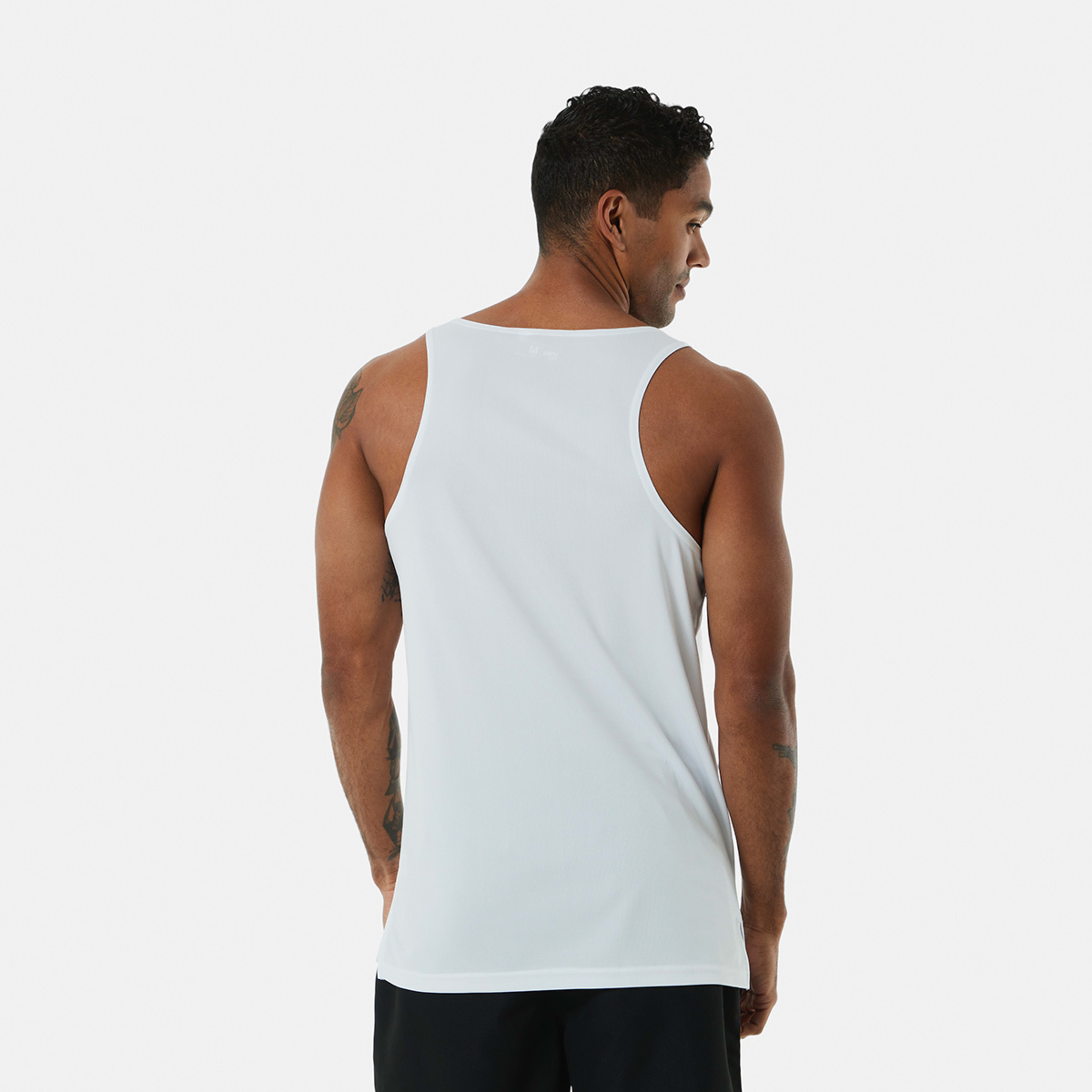 3 Active Mens Mesh Tank White, 3 of 6