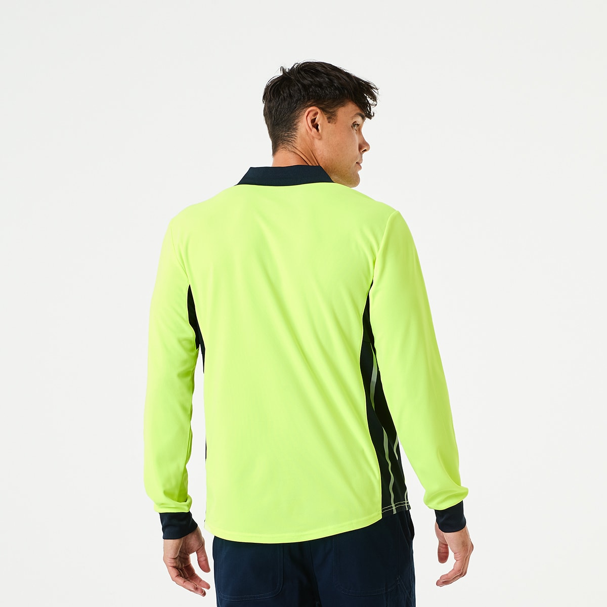 Workwear Long Sleeve Reflective Fluorescent Polo Shirt Kmart