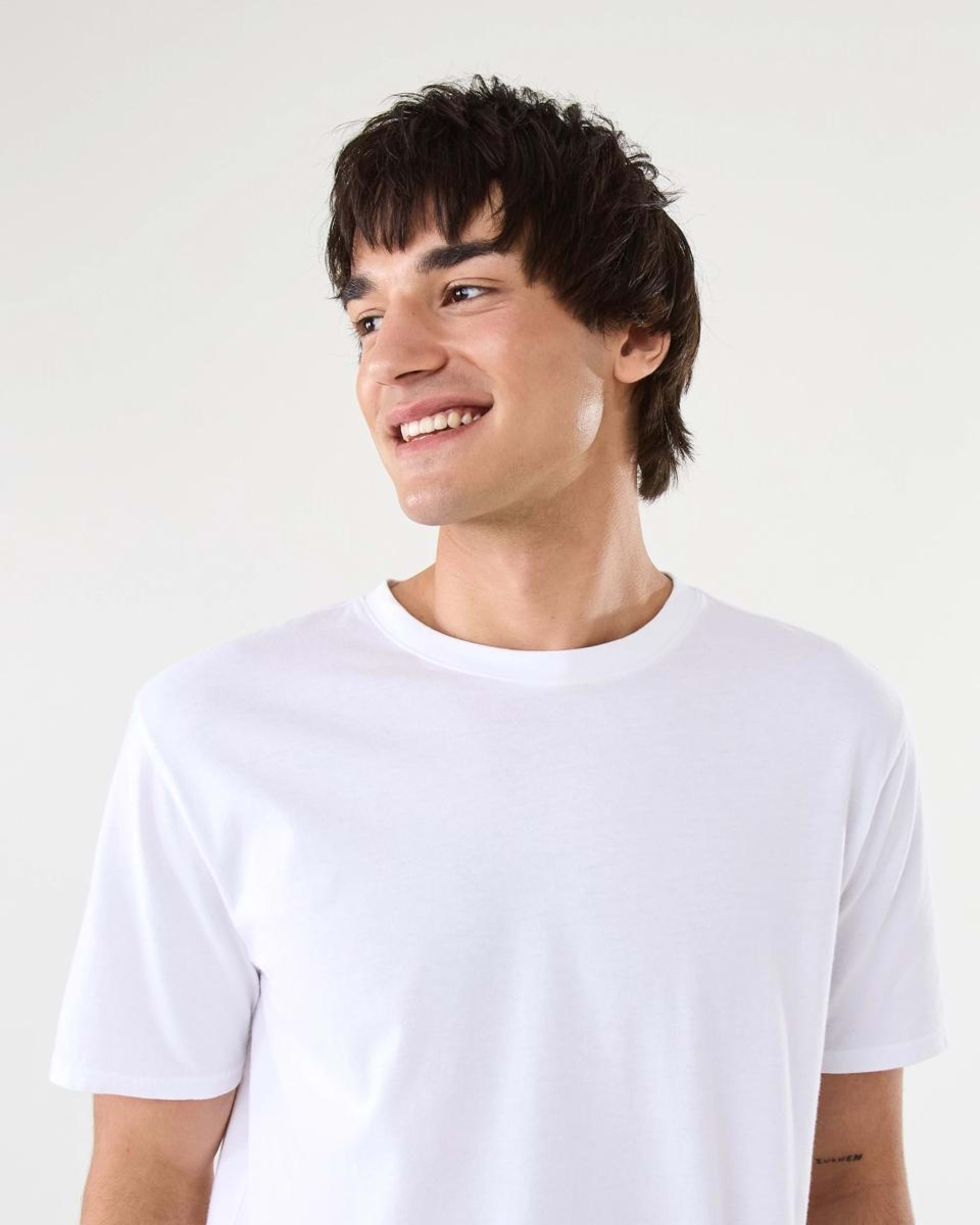5 Australian Grown Cotton Crew Neck T-shirt WHITE, 5 of 10