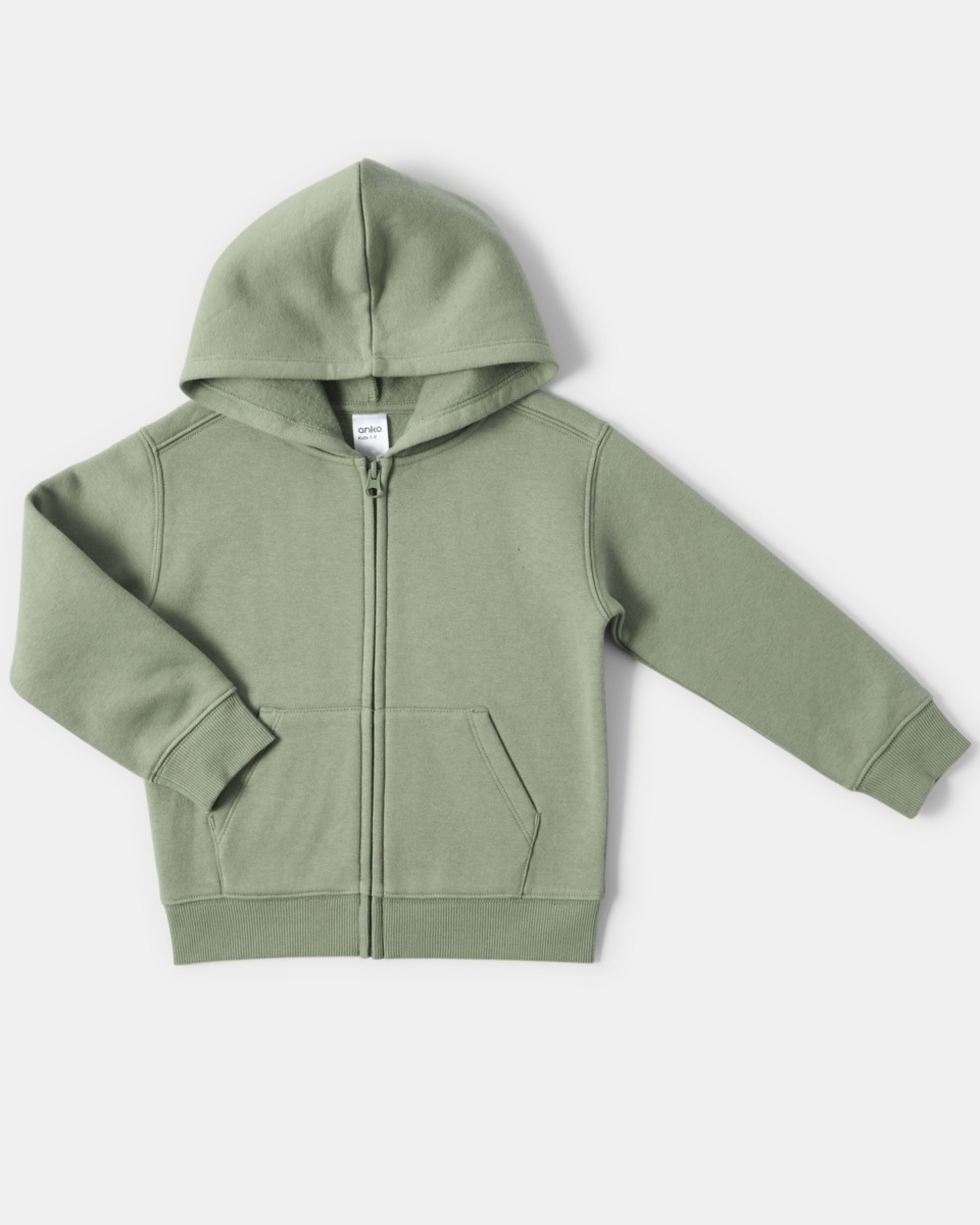 9 Plain Zip Through Hoodie Sea Spray, 9 of 10