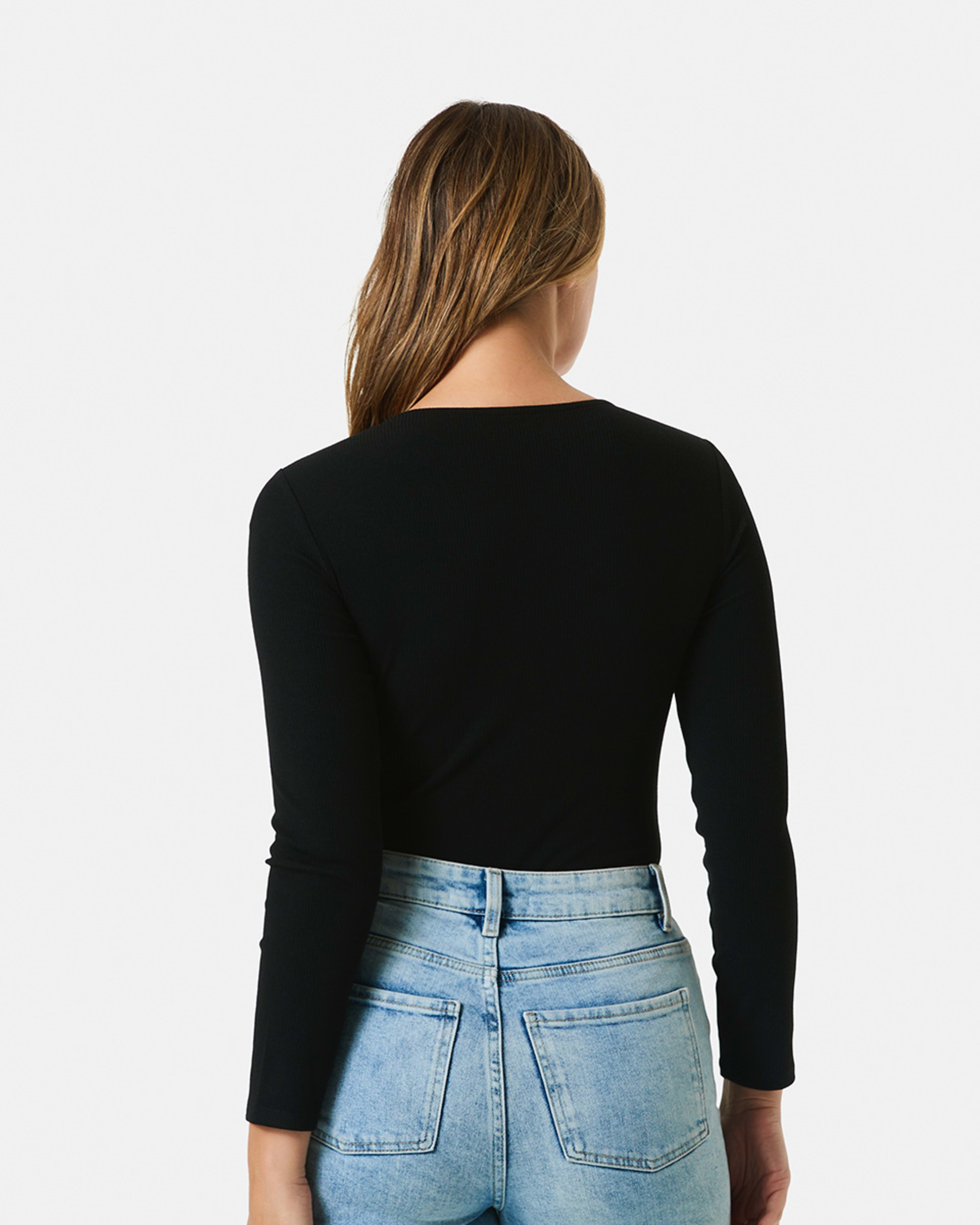 Long Sleeve Ruched Bodysuit Kmart