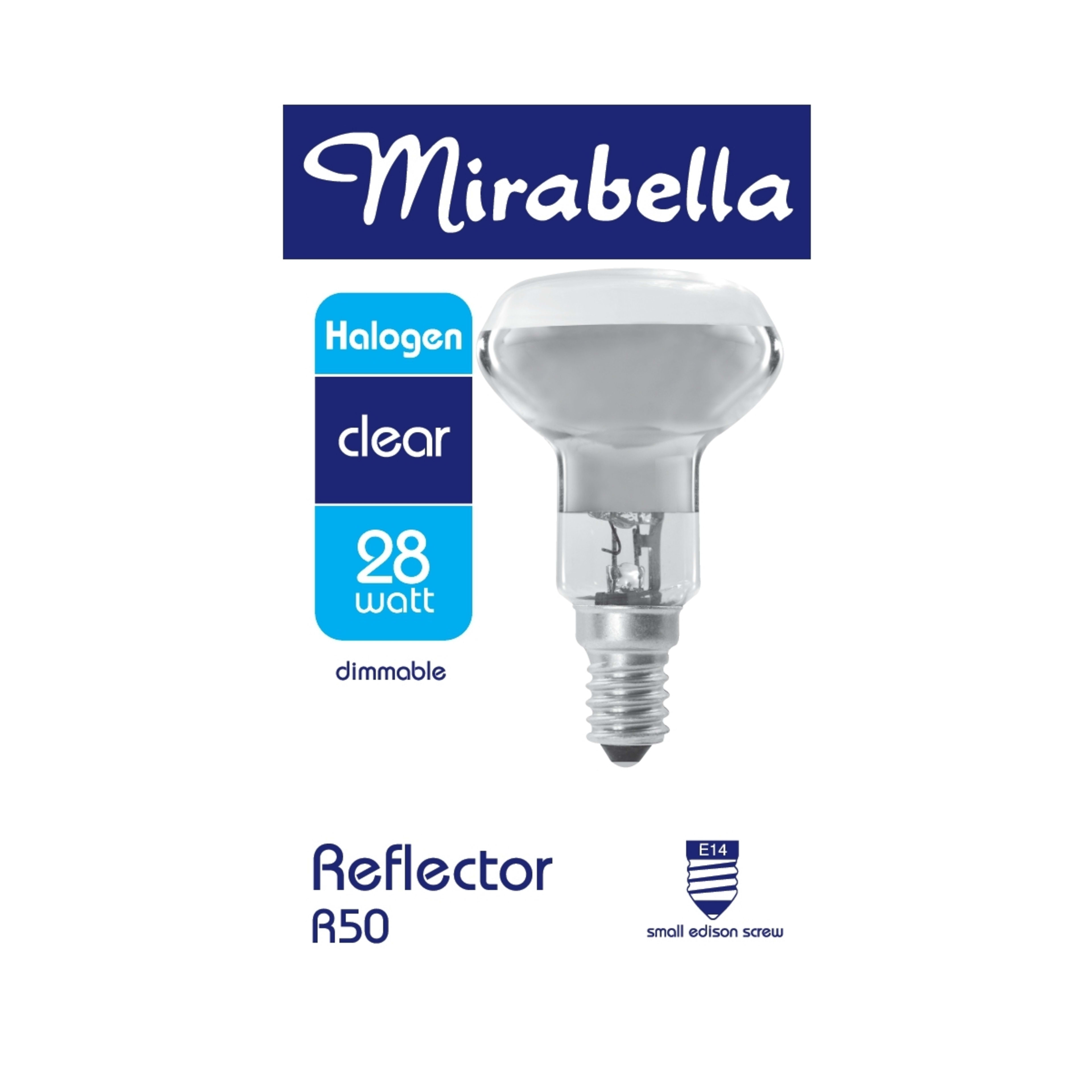 1 Mirabella E14 28W R50 Dimmable Halogen Reflector Bulb