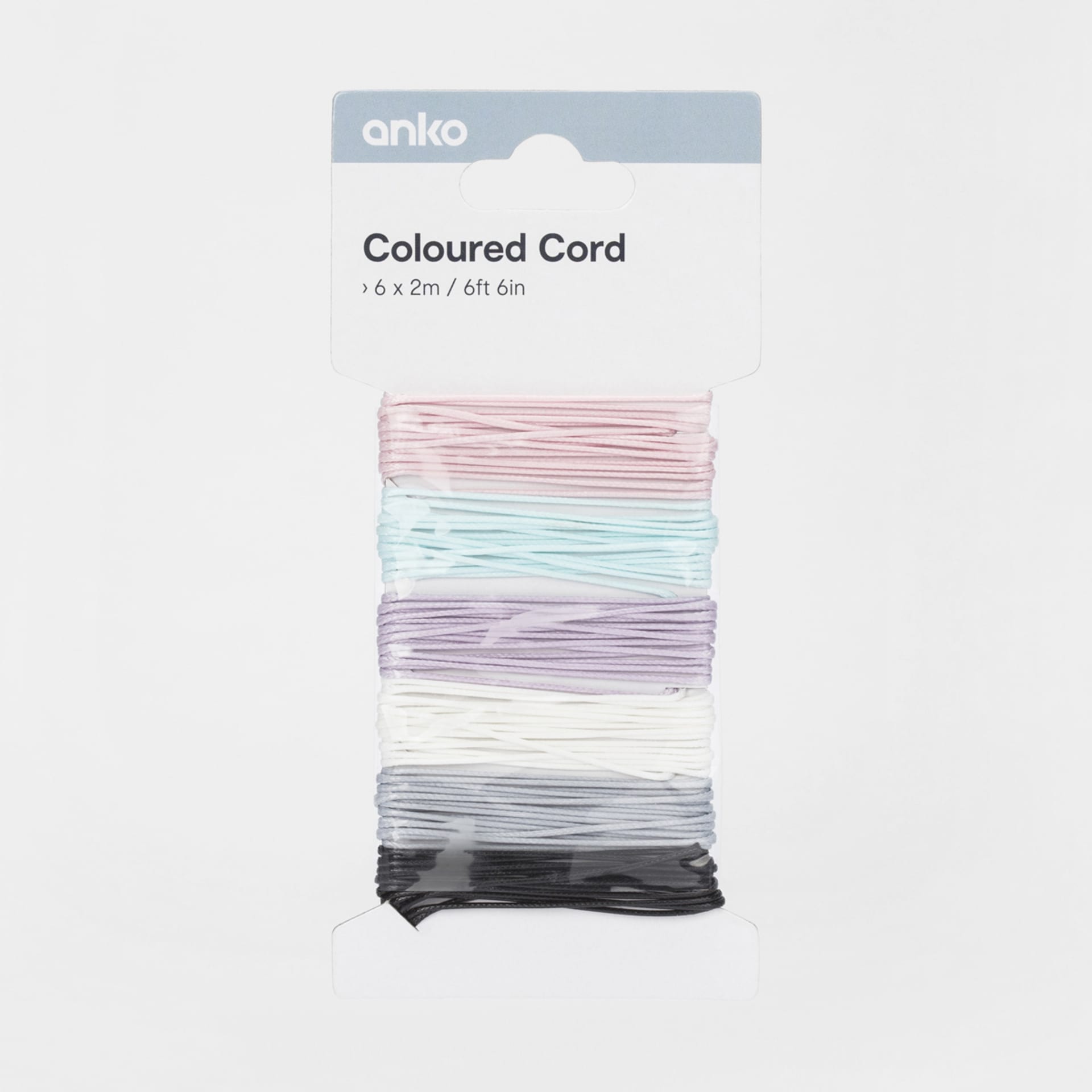 6 Pack Coloured Cord Kmart