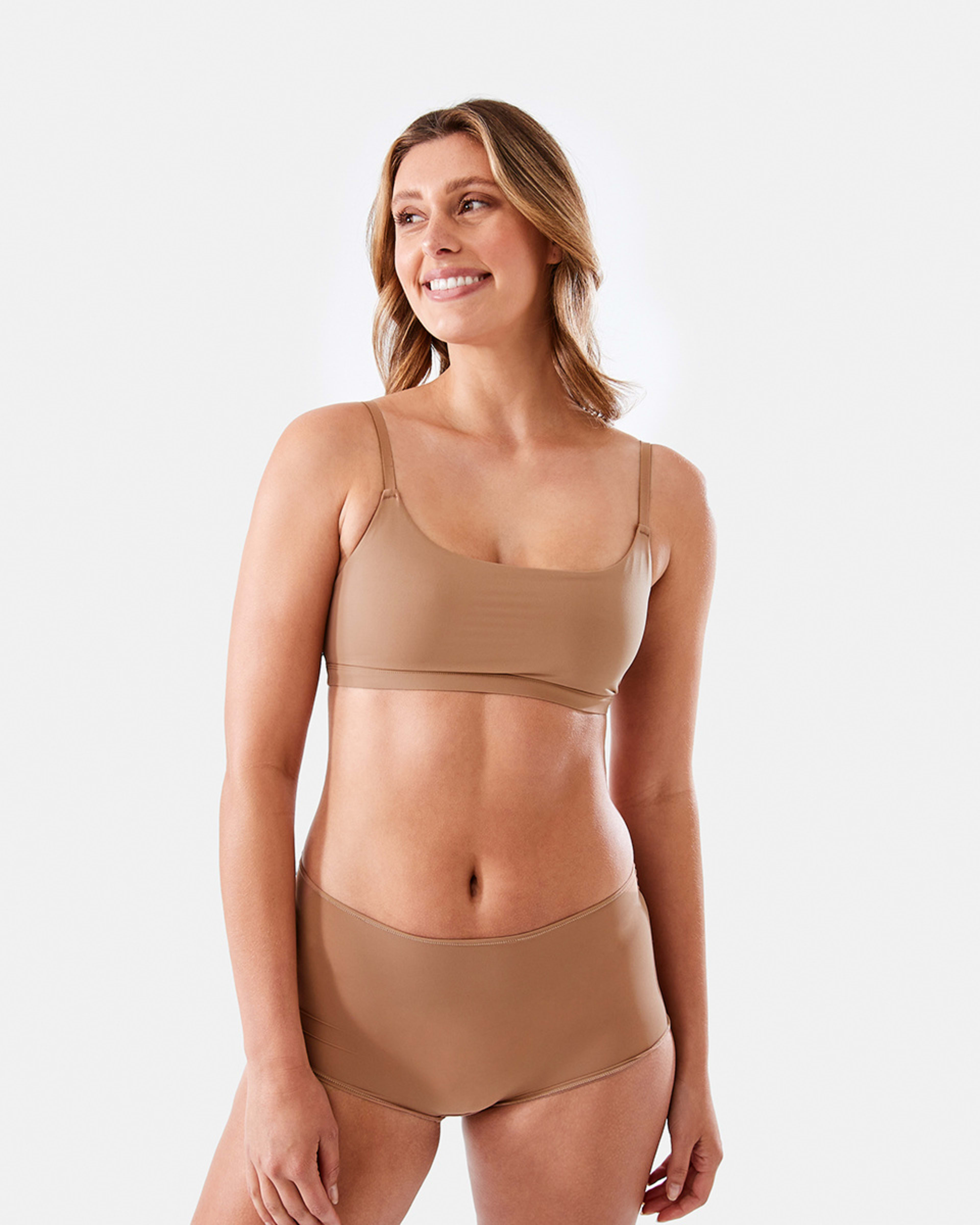 6 Scoop Neck Crop Bra Clay Beige, 6 of 6