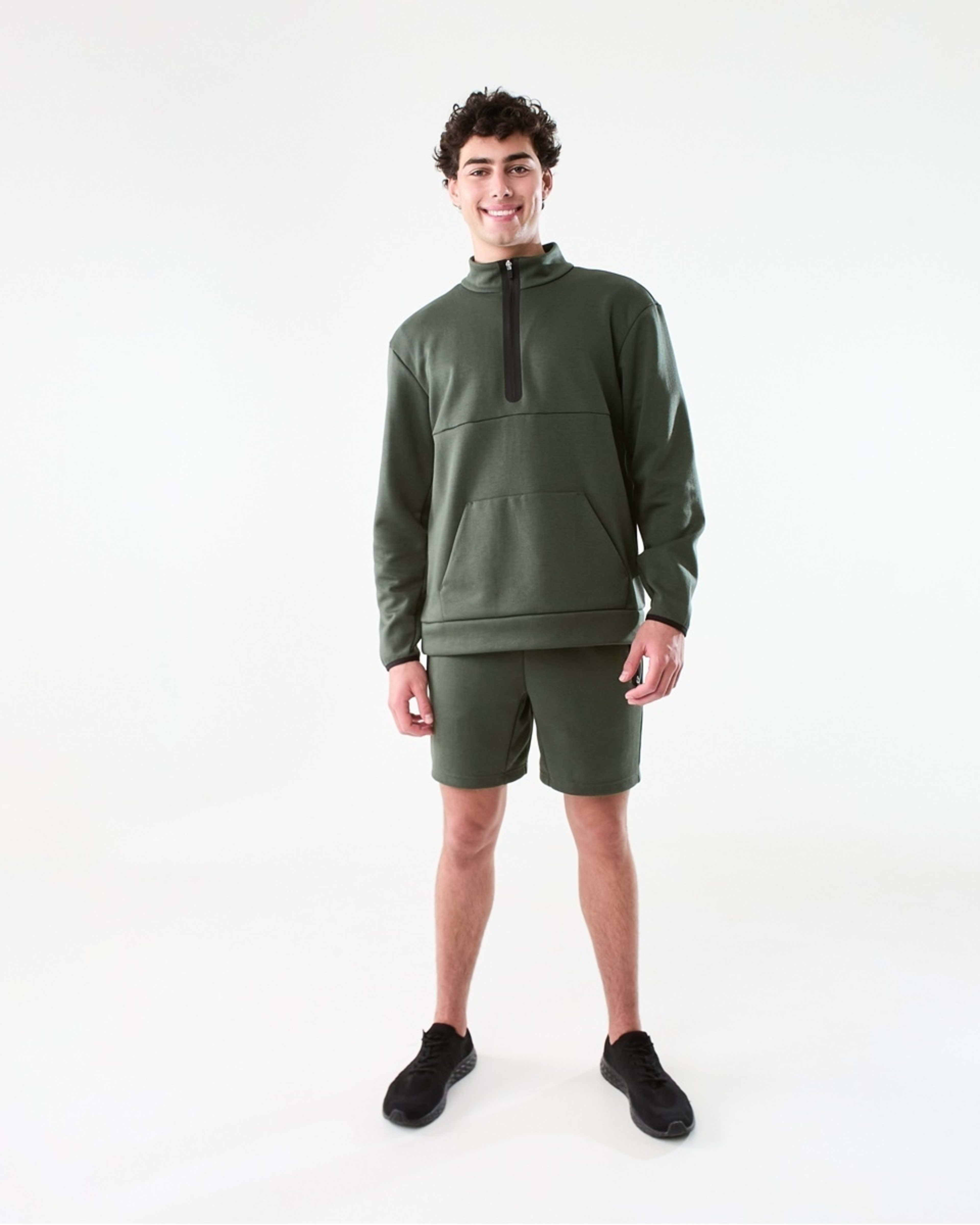 7 Active Mens Sports Half Zip Pullover Deepest Green, 7 of 7