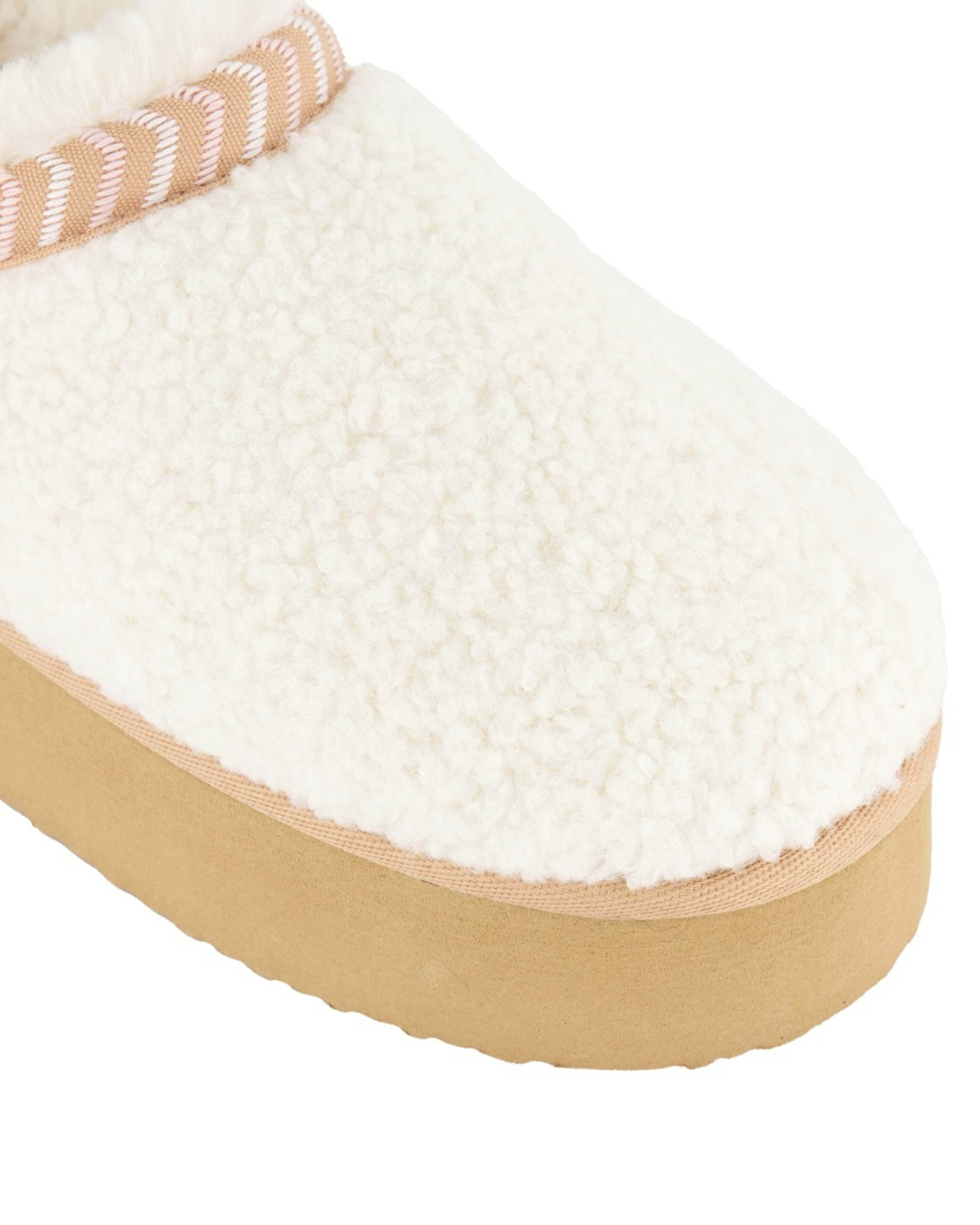 3 Scuff Platform Trim Slippers Snw White, 3 of 3