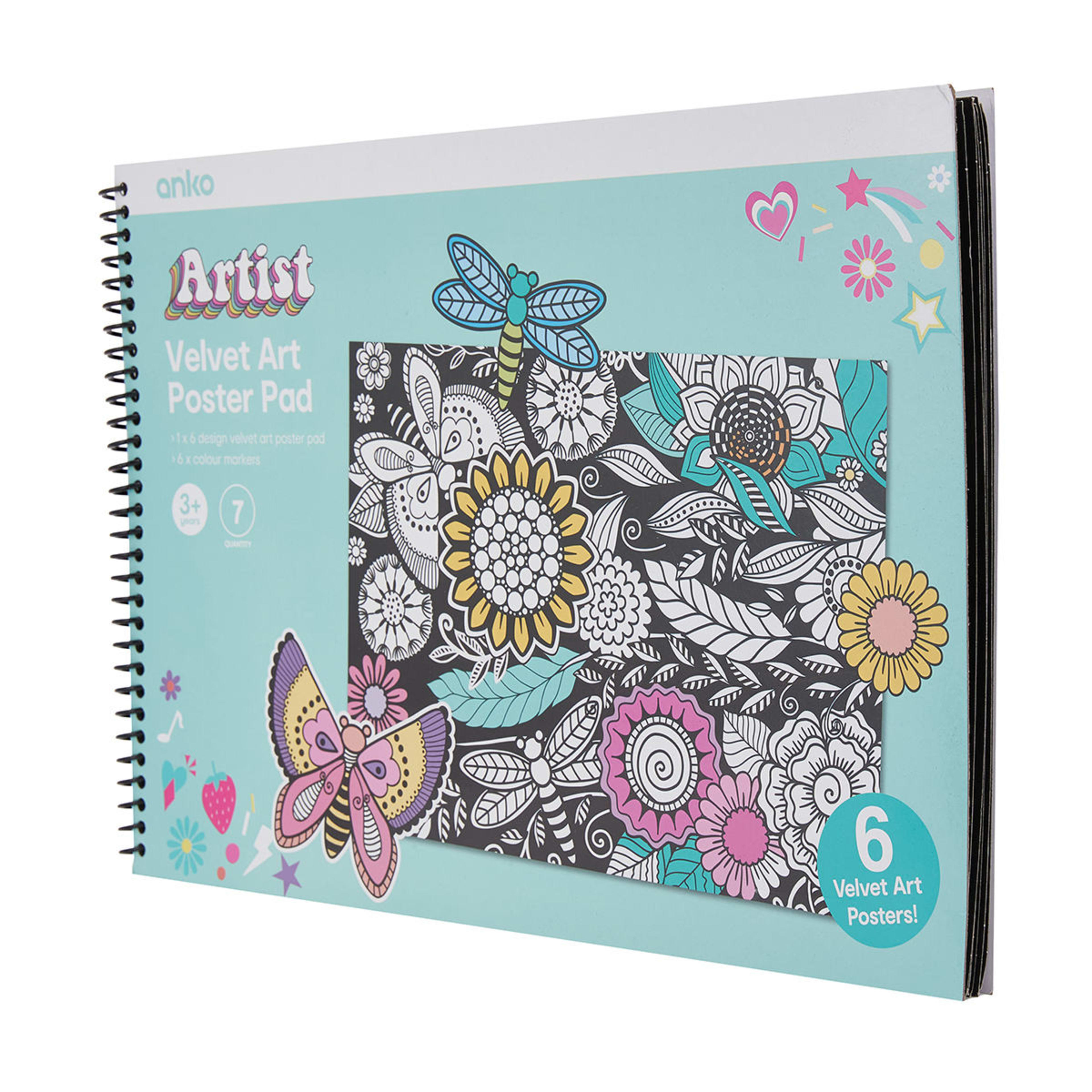 7 Piece Velvet Art Poster Pad Kmart