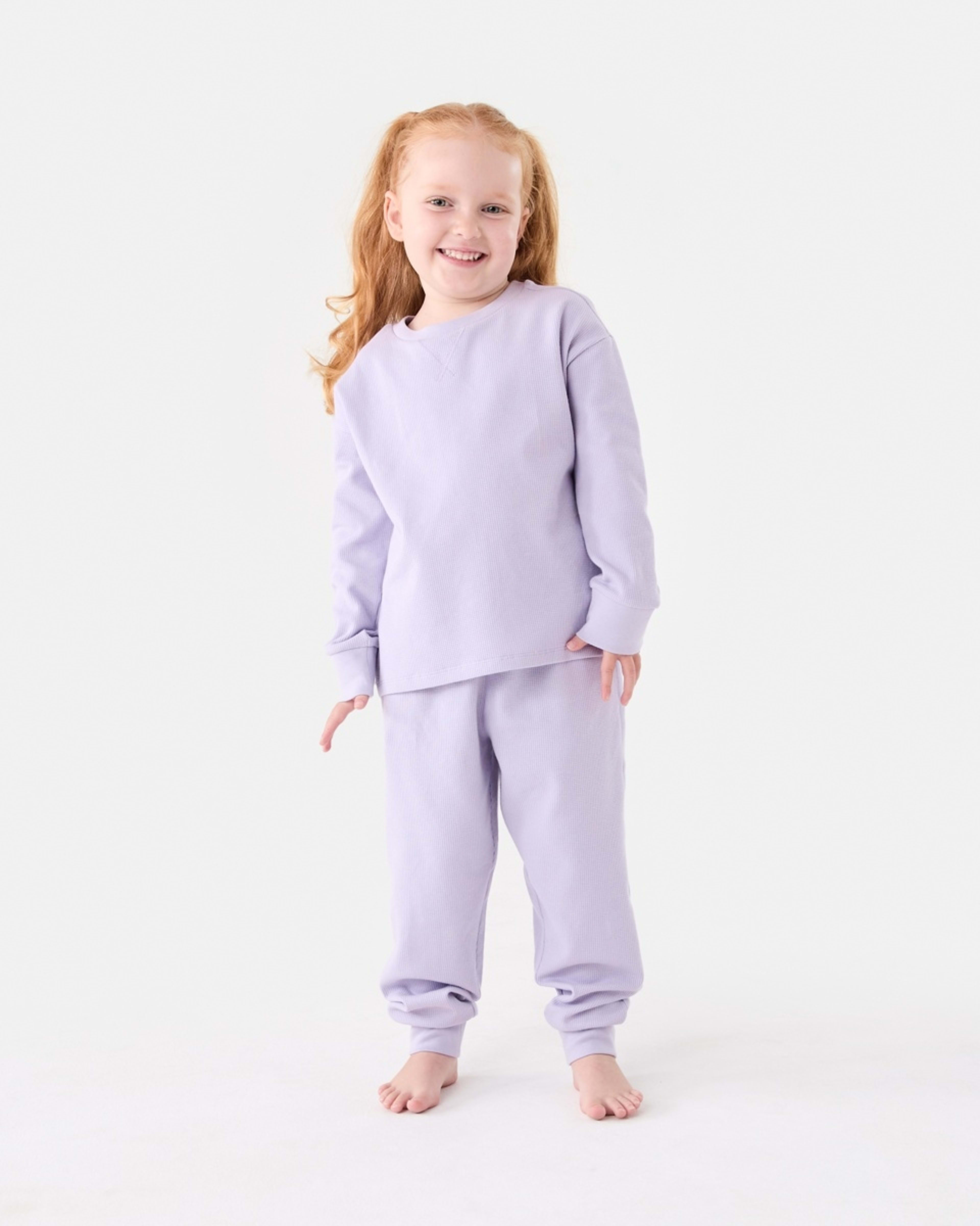 1 Waffle Pyjama Set Pst Purple, 1 of 6