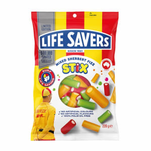 Life Savers Mixed Sherbert Fizz Stix 220g - Kmart