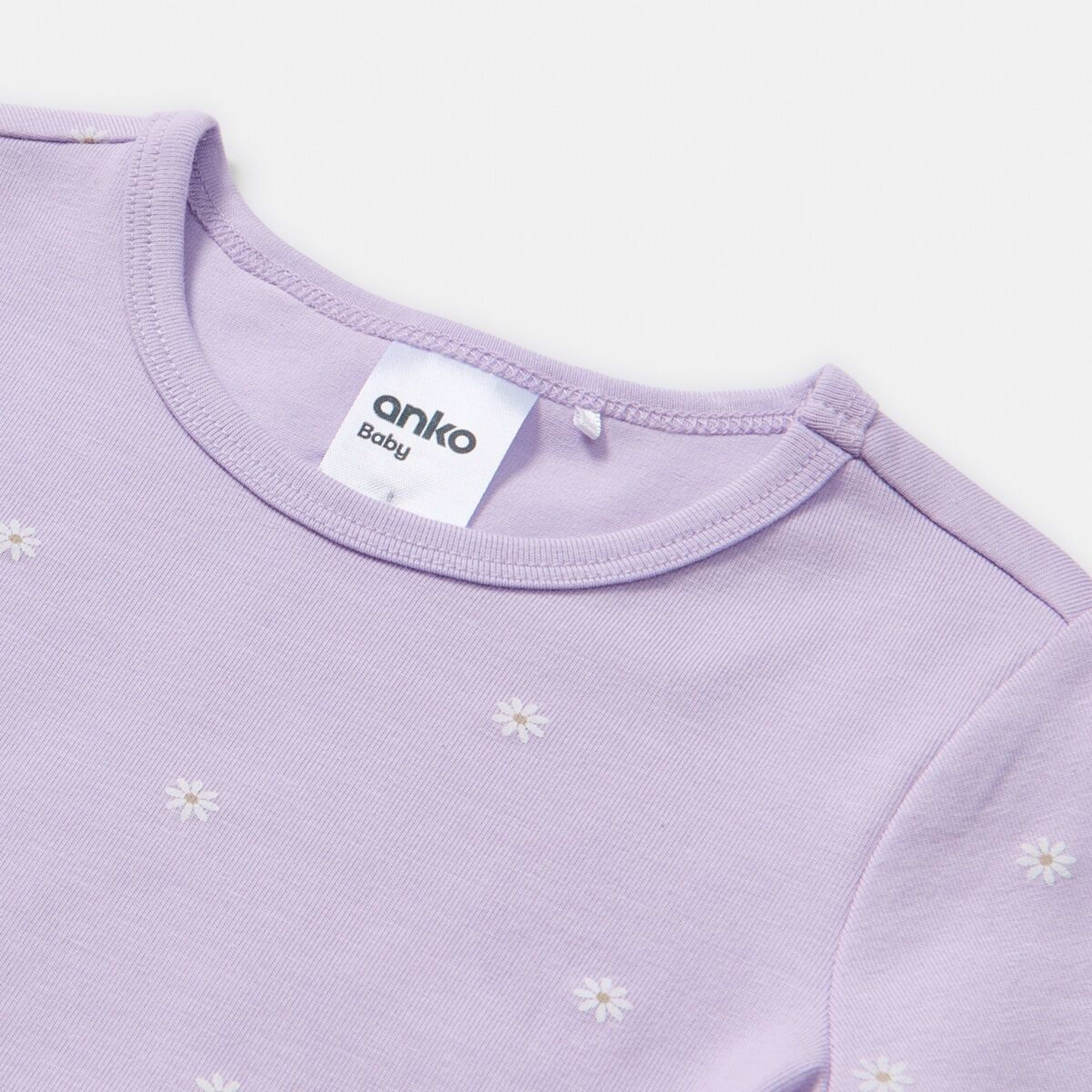 6 3 Pack Bodysuits Purple Tiny Daisy, 6 of 8