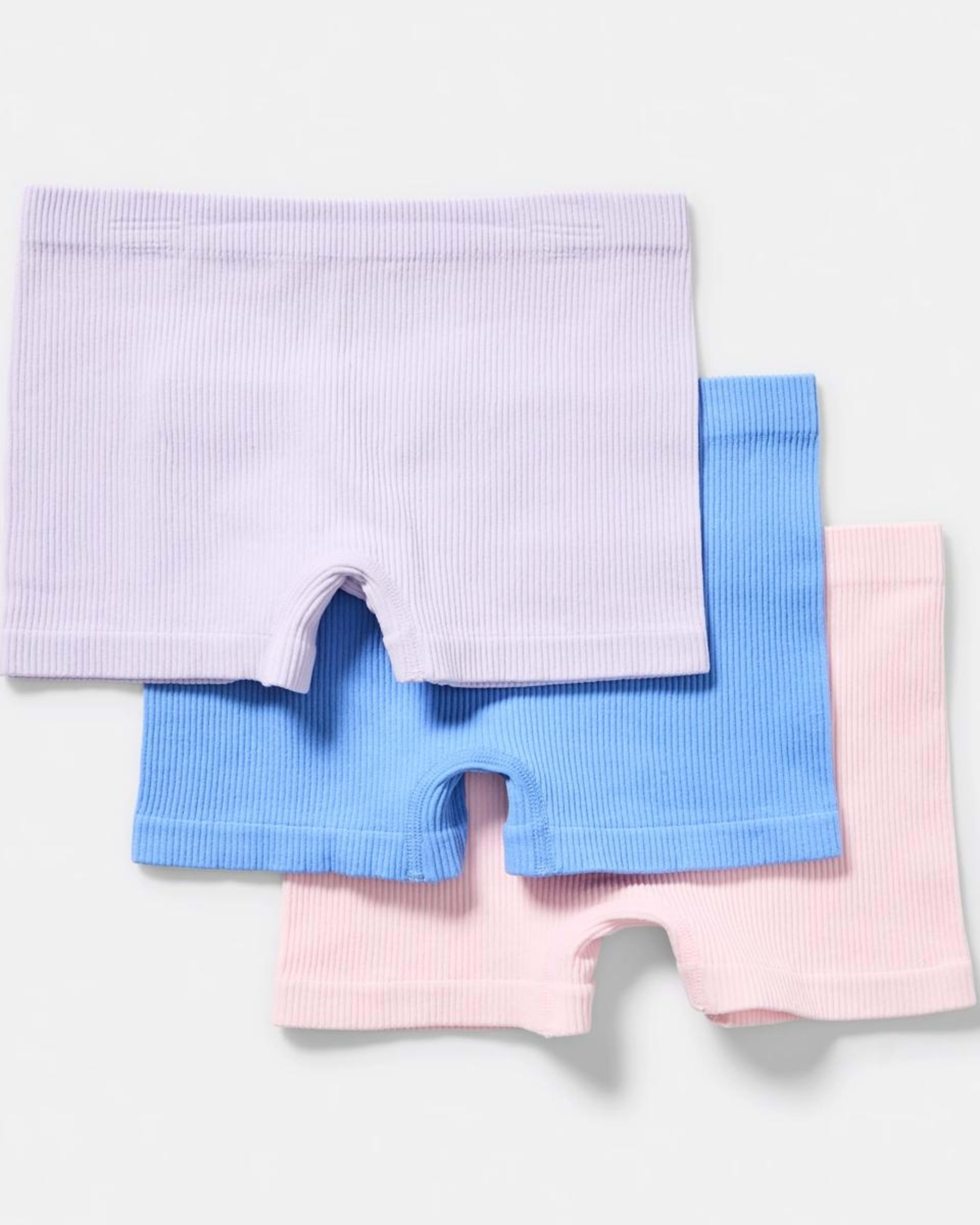 2 3 Pack Rib Seamfree Shorties PINK, BLUE, 2 of 5