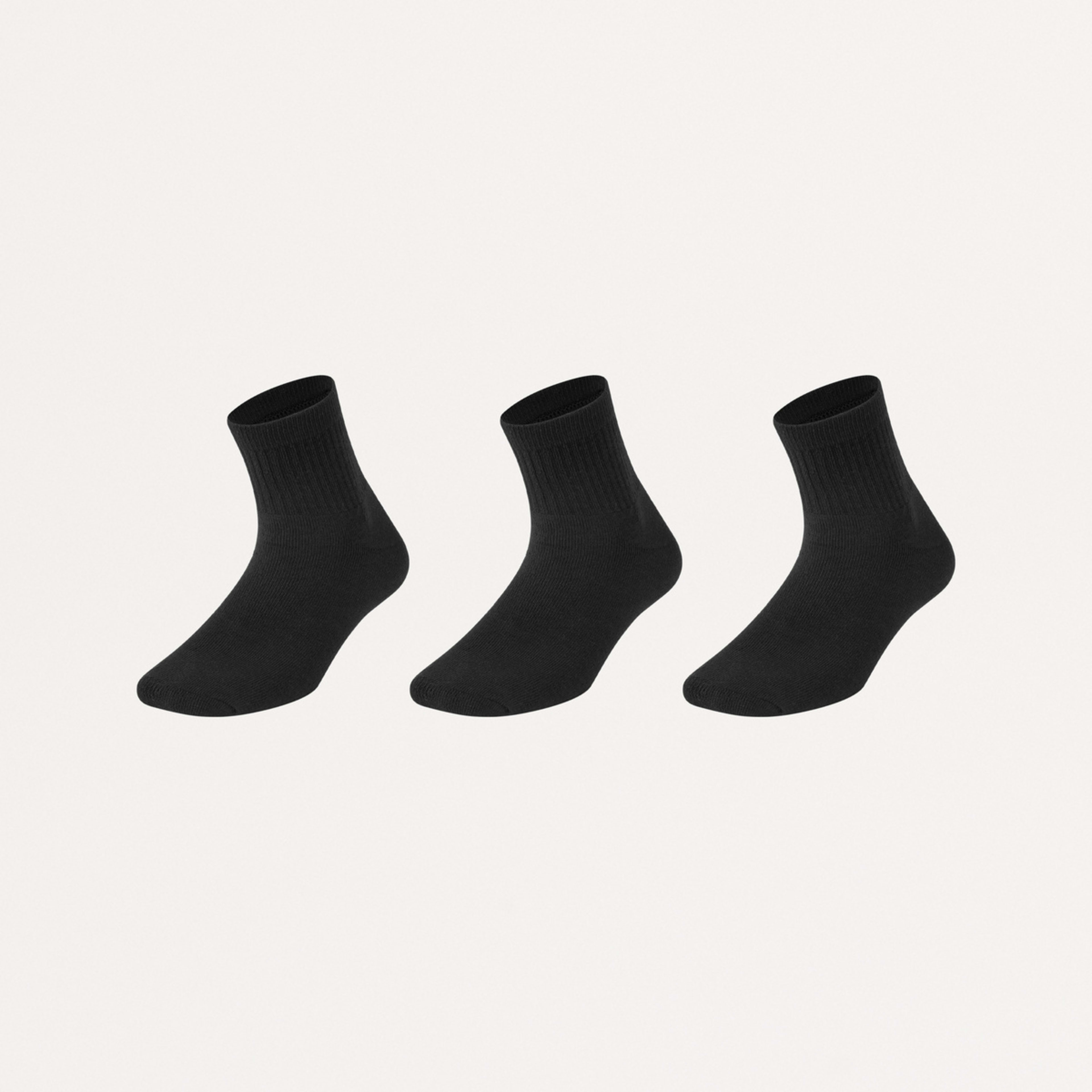 1 3 Pack Active Mens Quarter Crew Sports Socks Black, 1 of 3