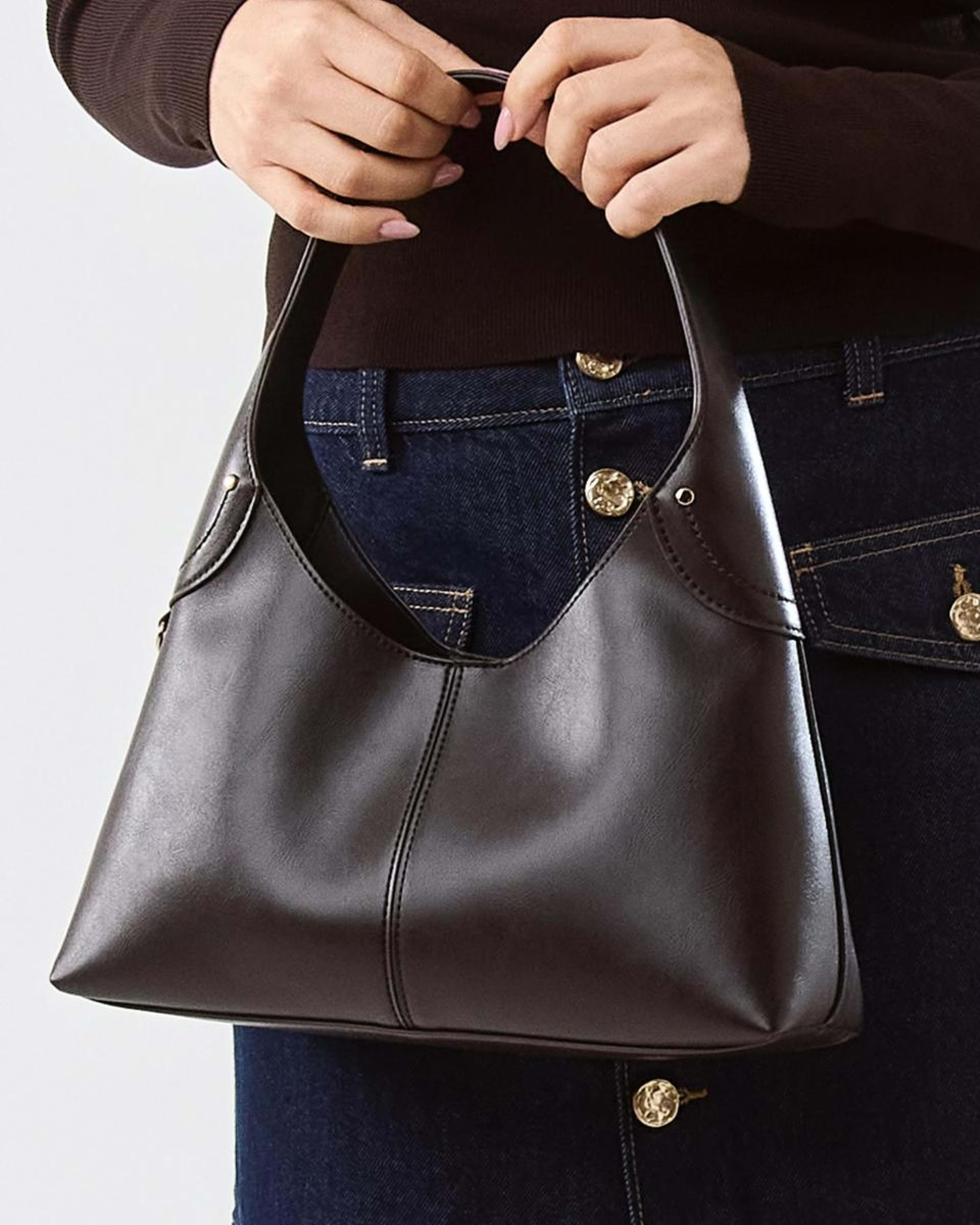 1 Half Moon Shoulder Bag Deep Fudge, 1 of 4
